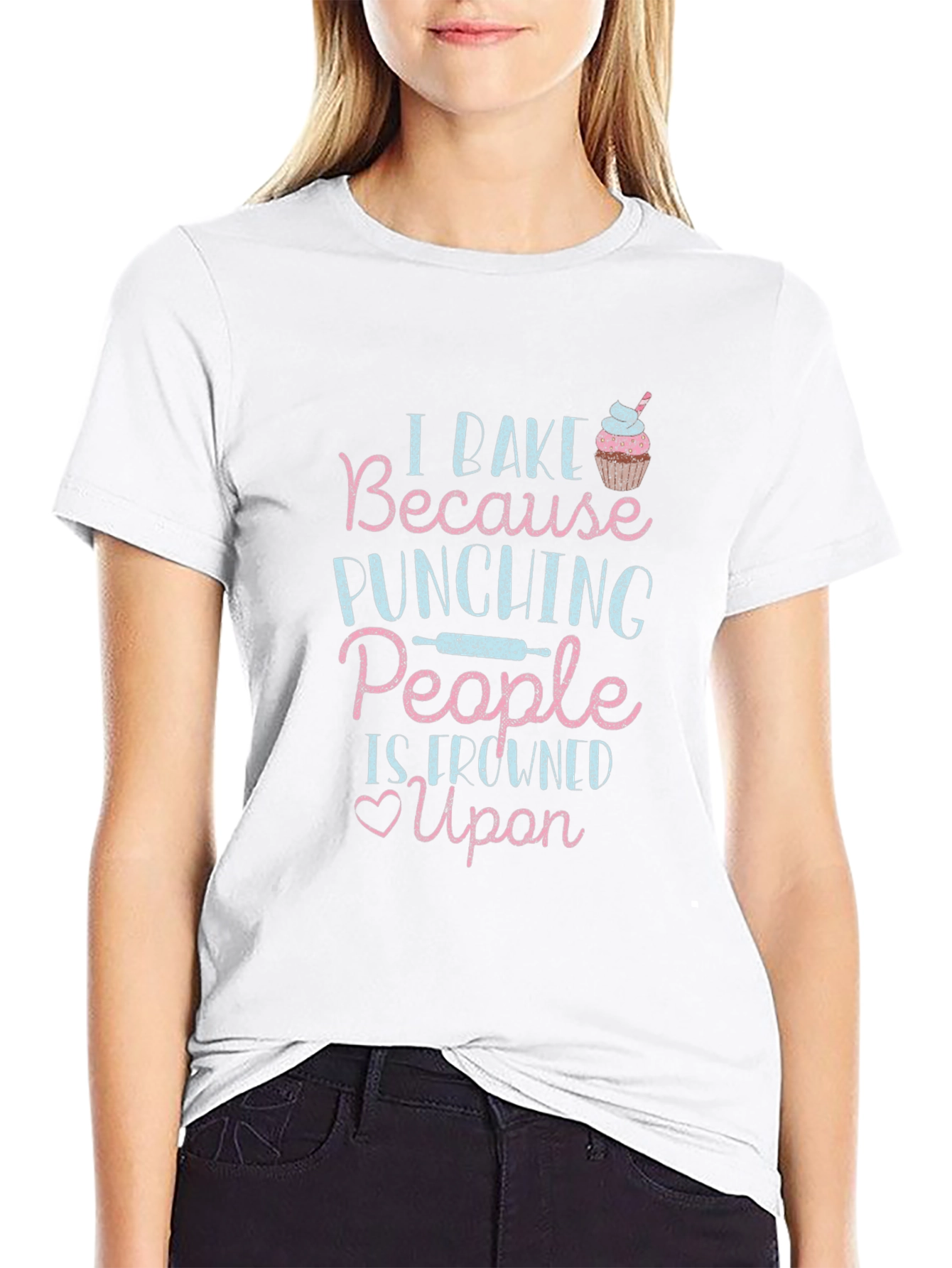 I Bake Because Punching People is Frowned Upon T-Shirt