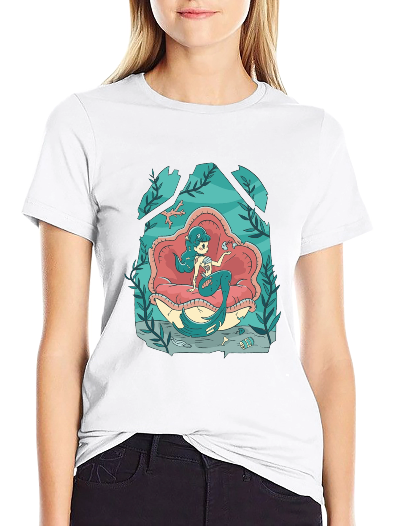 Mermaid T-Shirt - Undersea Cartoon Graphic Tee