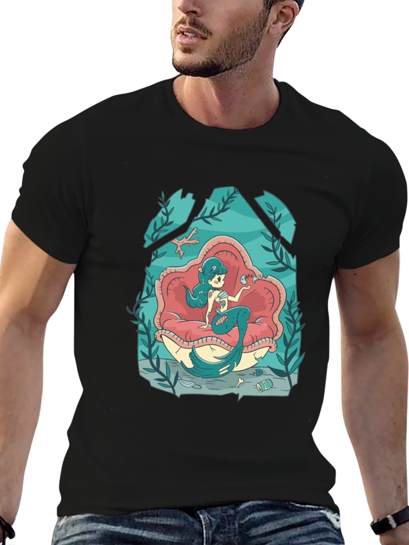 Mermaid T-Shirt - Undersea Cartoon Graphic Tee