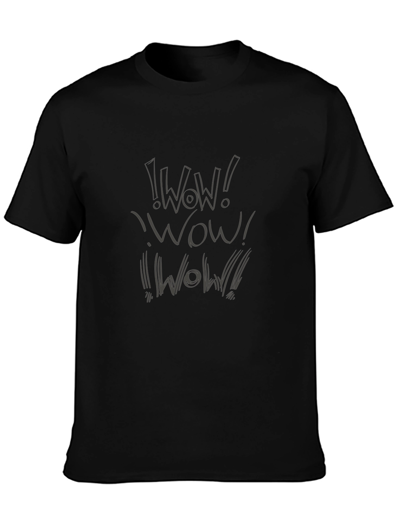WOW! Graphic Print Black T-Shirt