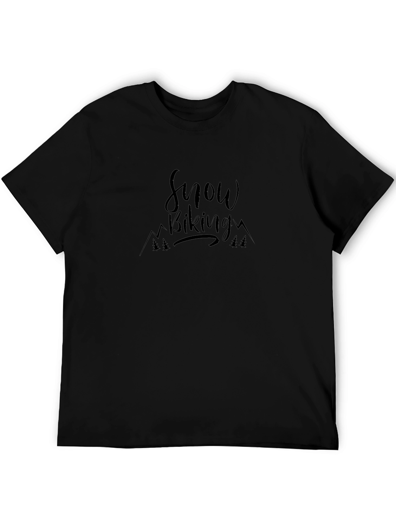Snow Biking Graphic Tee - Black