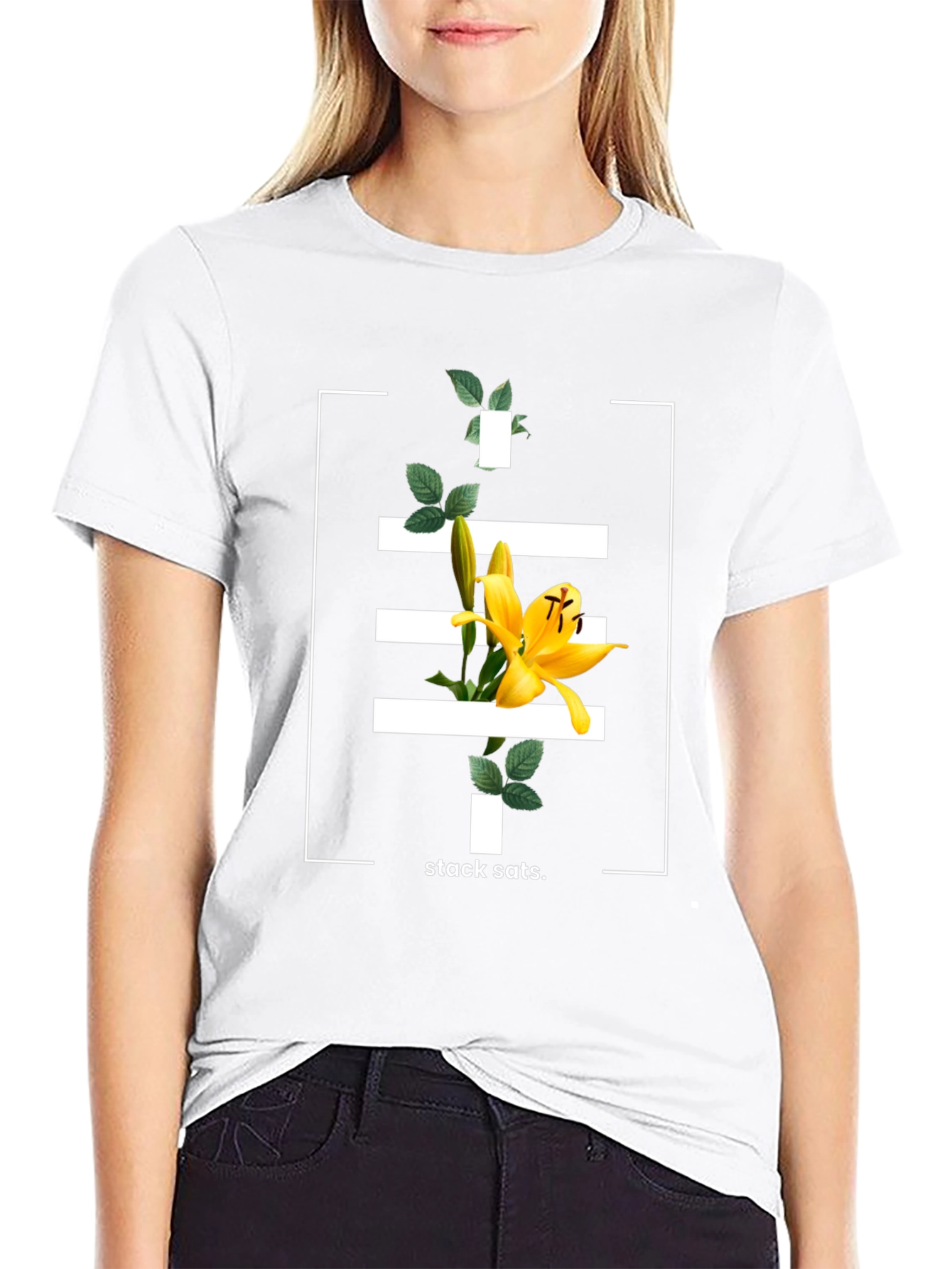Floral Stacked Graphic T-Shirt - Modern Design
