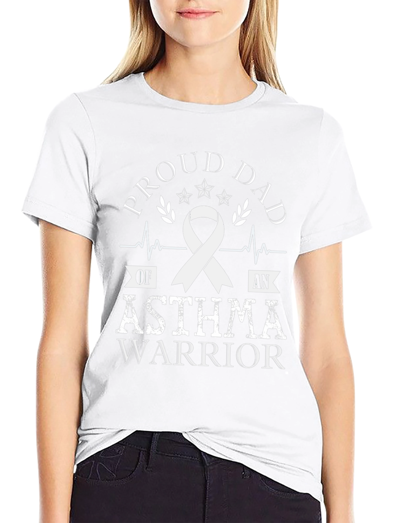 Proud Dad Asthma Warrior Ribbon T-Shirt