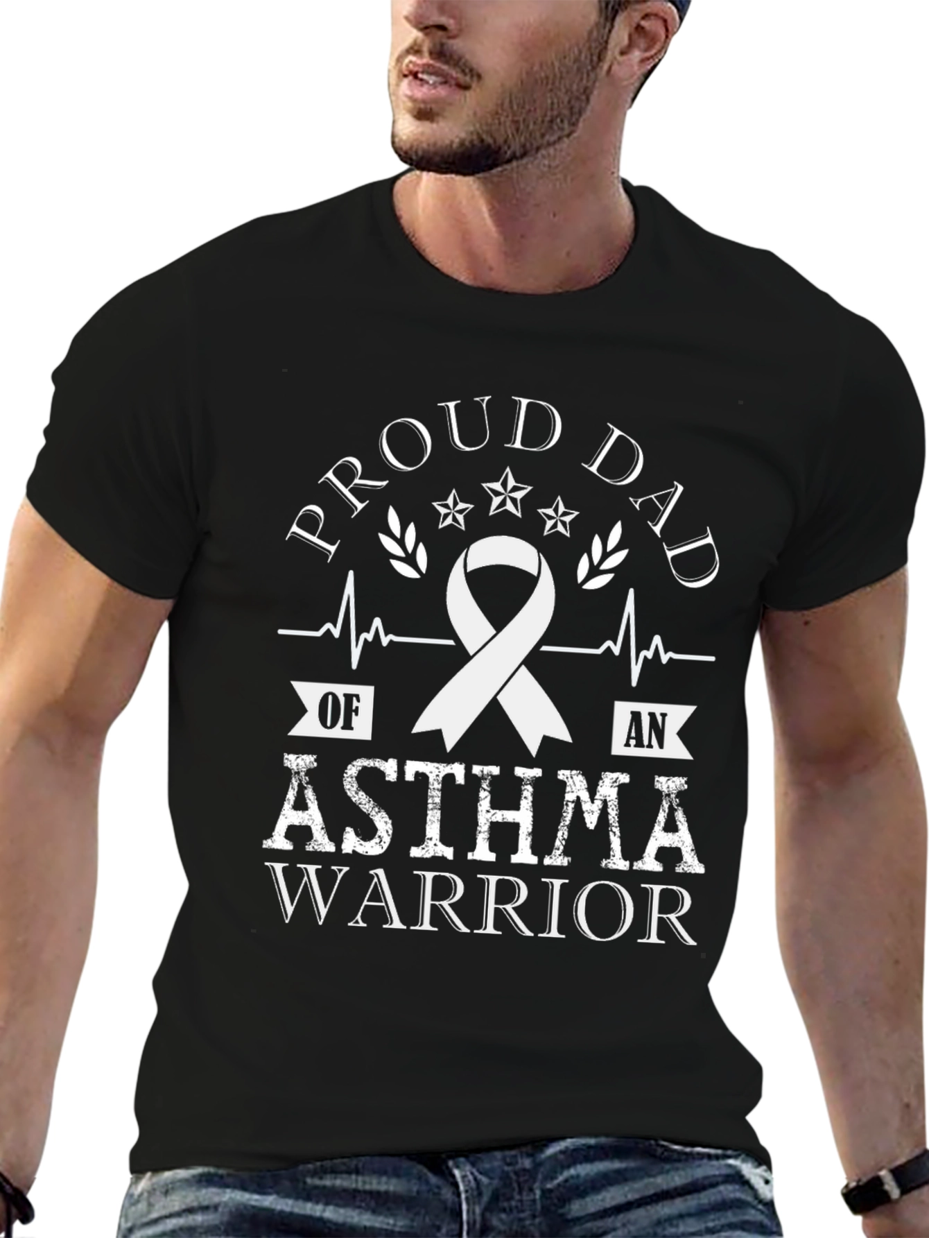 Proud Dad Asthma Warrior Ribbon T-Shirt