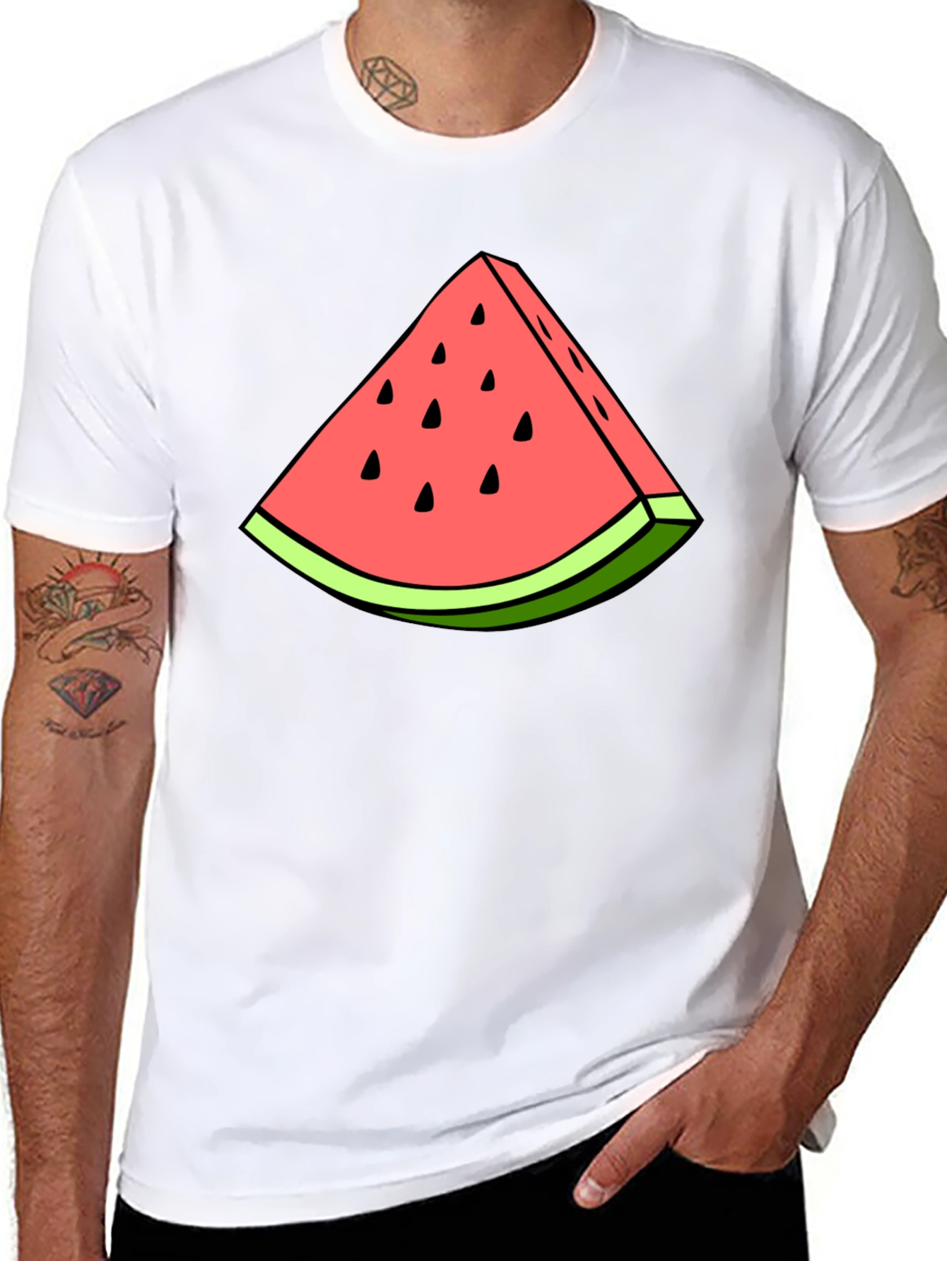 Watermelon Slice Graphic Tee - Black T-Shirt