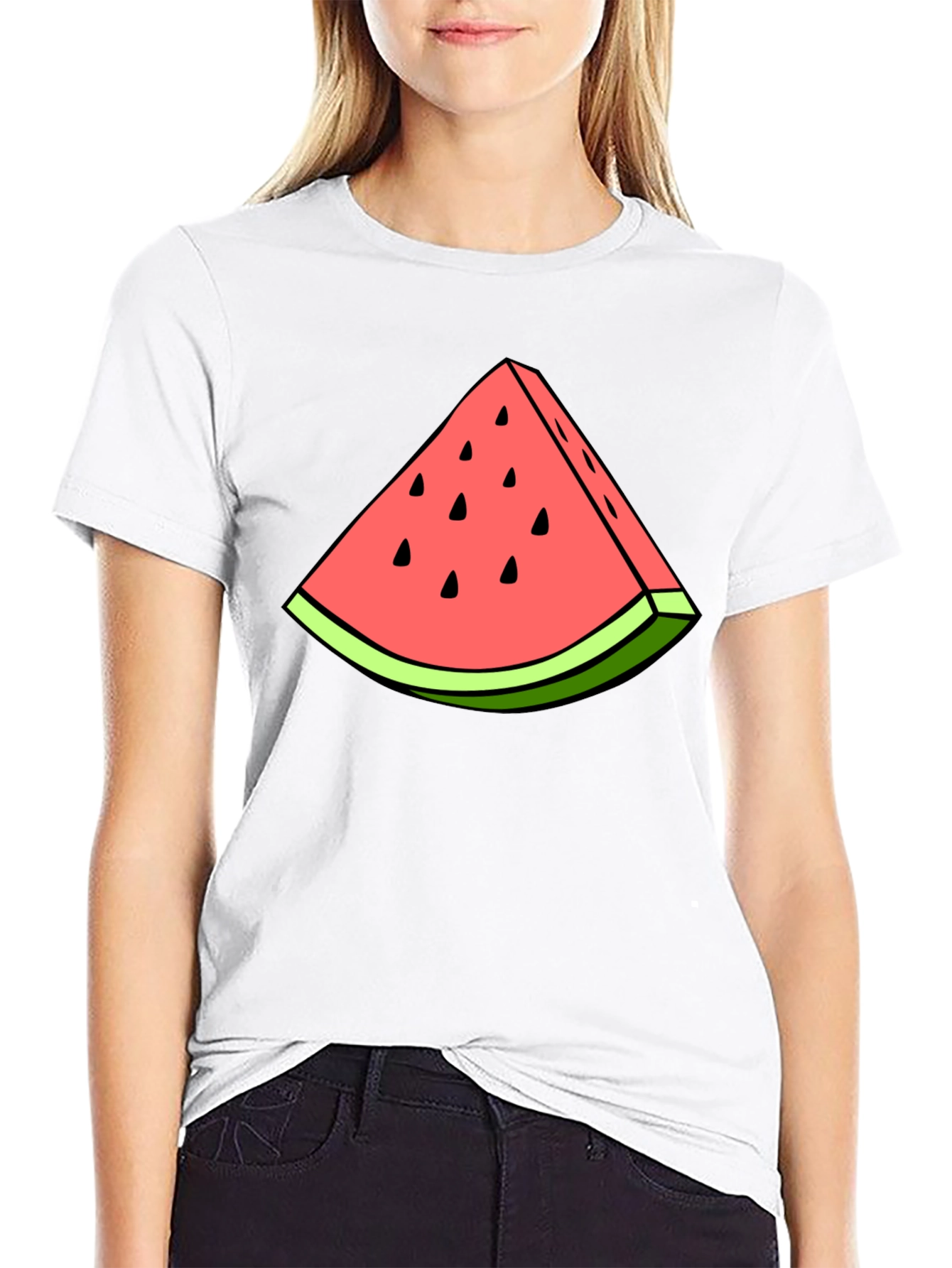 Watermelon Slice Graphic Tee - Black T-Shirt