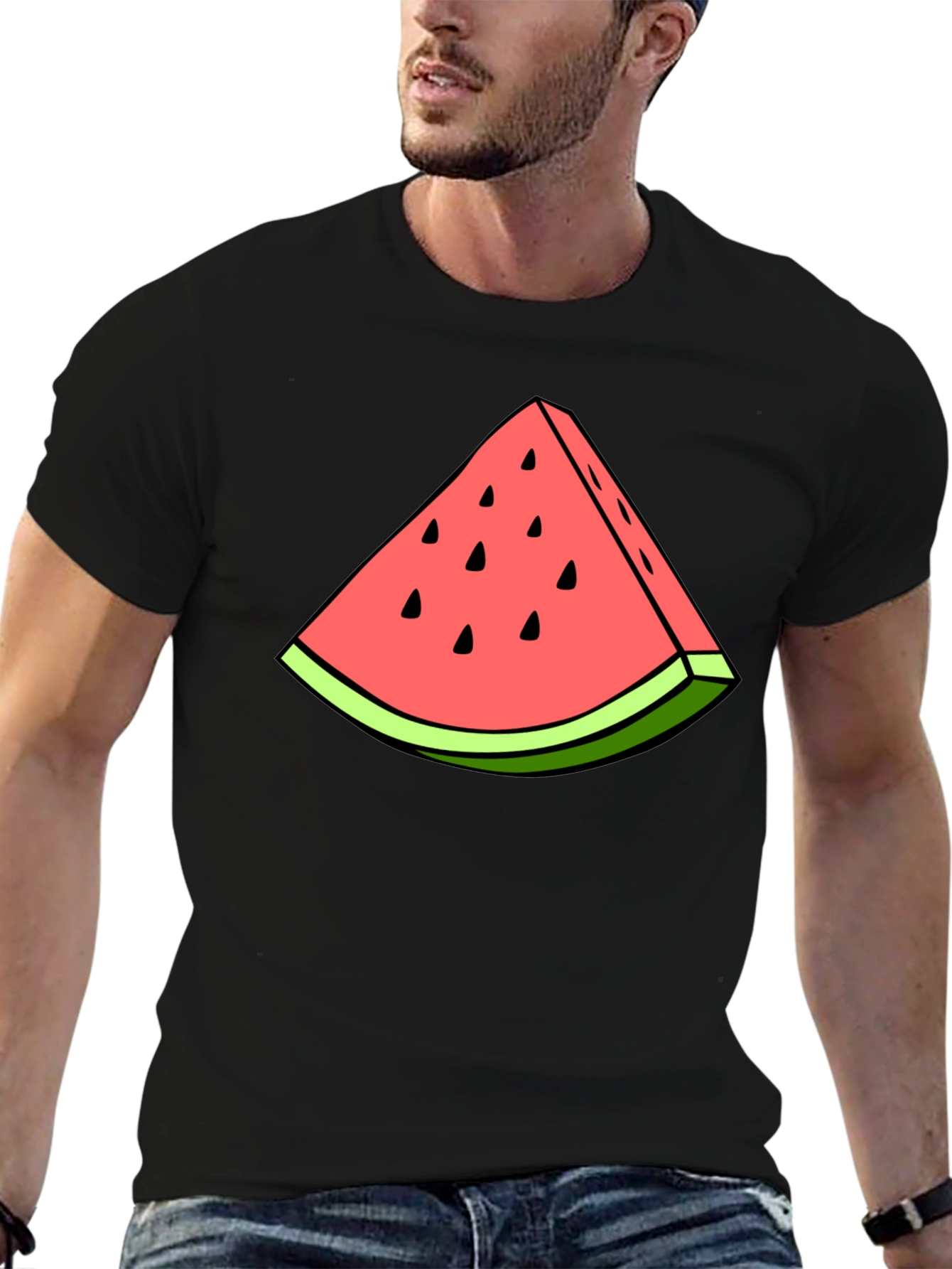Watermelon Slice Graphic Tee - Black T-Shirt