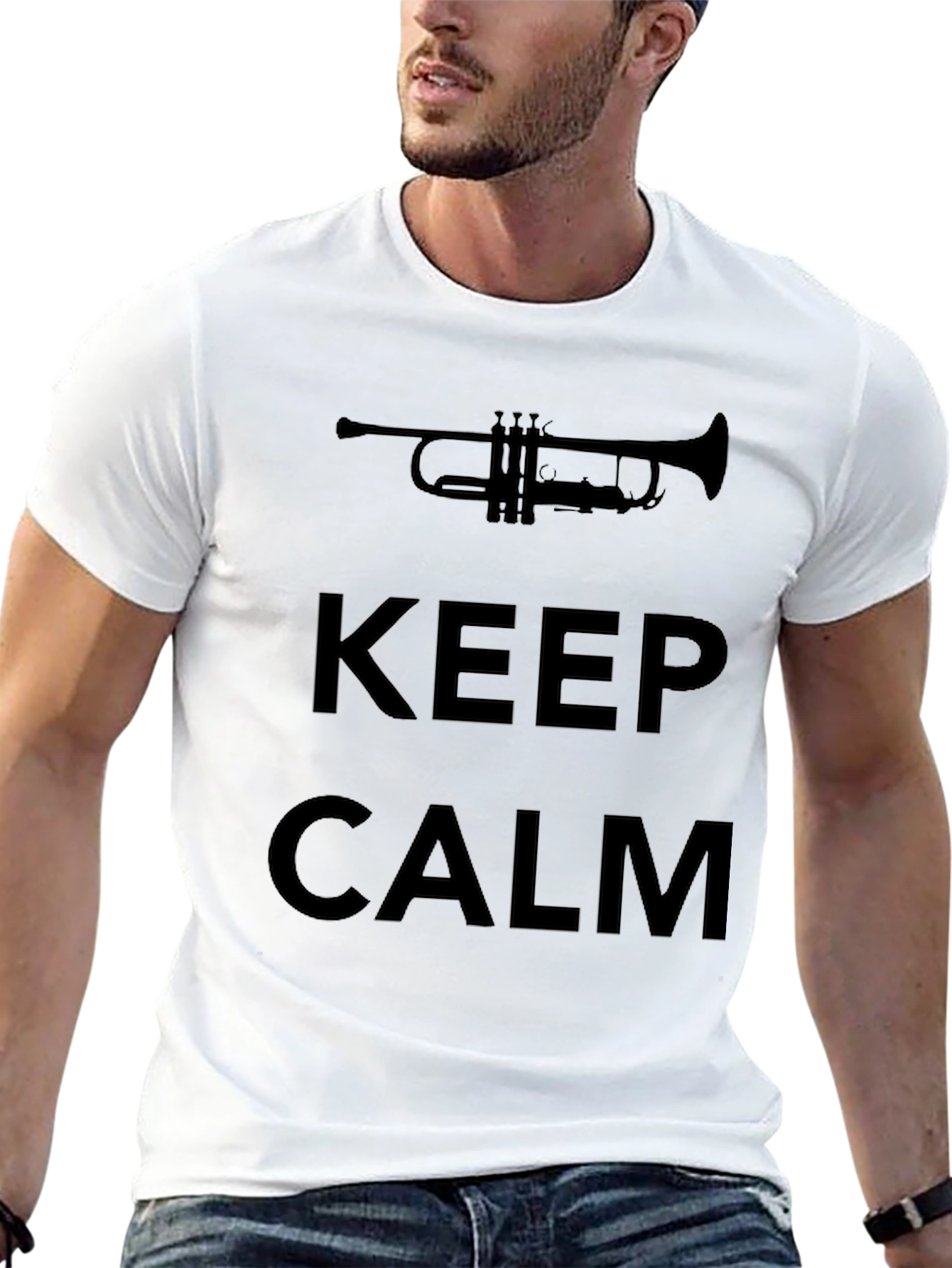 Keep Calm Trumpet Black T-Shirt