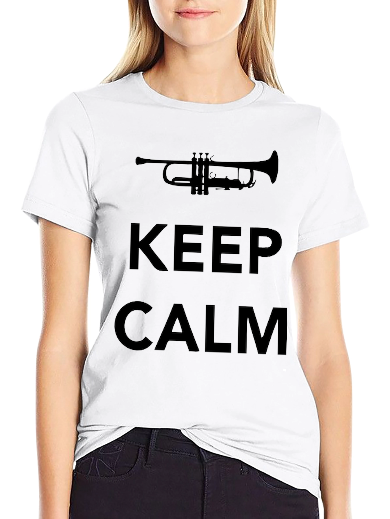 Keep Calm Trumpet Black T-Shirt