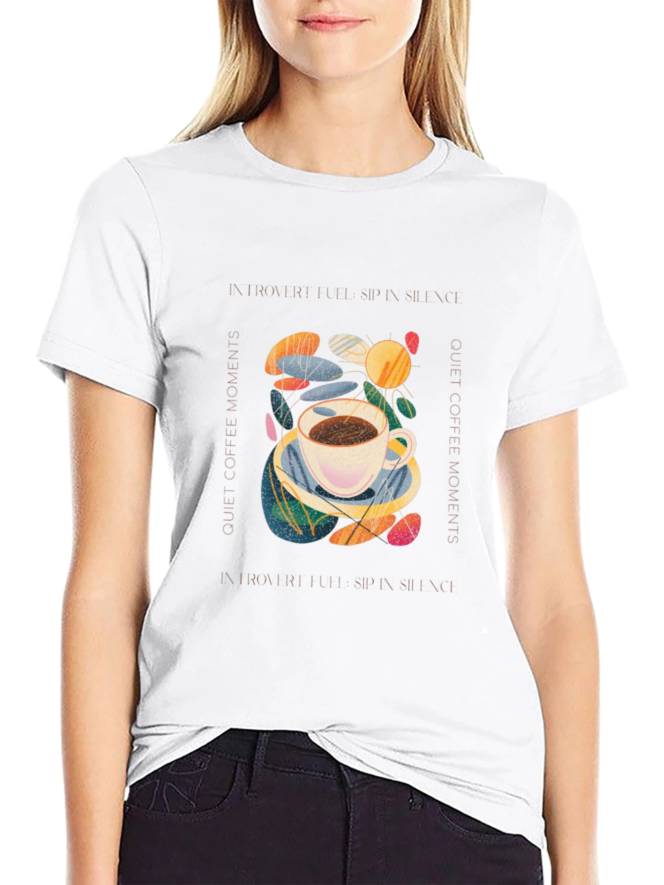 Introvert Coffee Moments Graphic Tee - Unisex Black T-Shirt