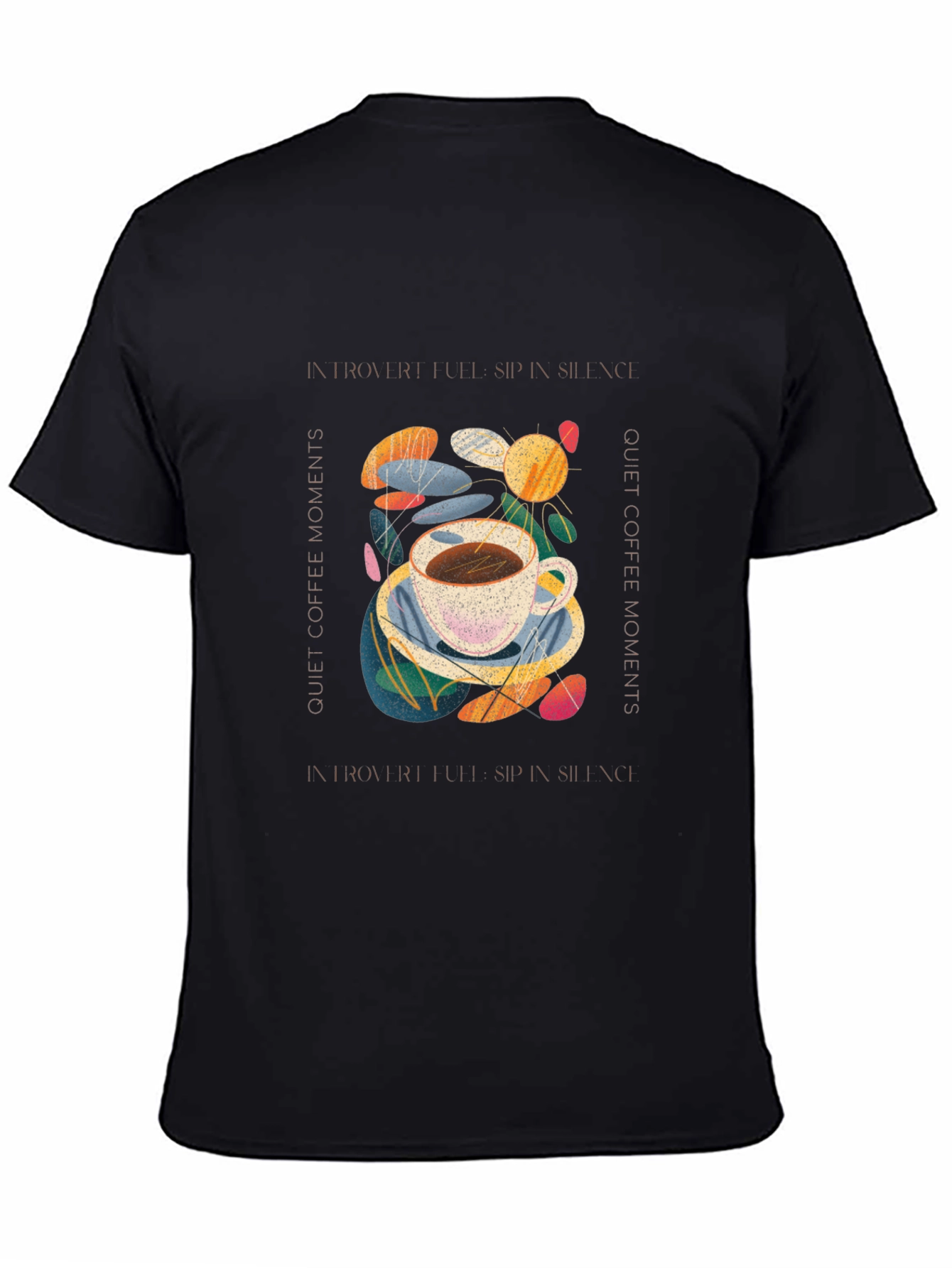 Introvert Coffee Moments Graphic Tee - Unisex Black T-Shirt