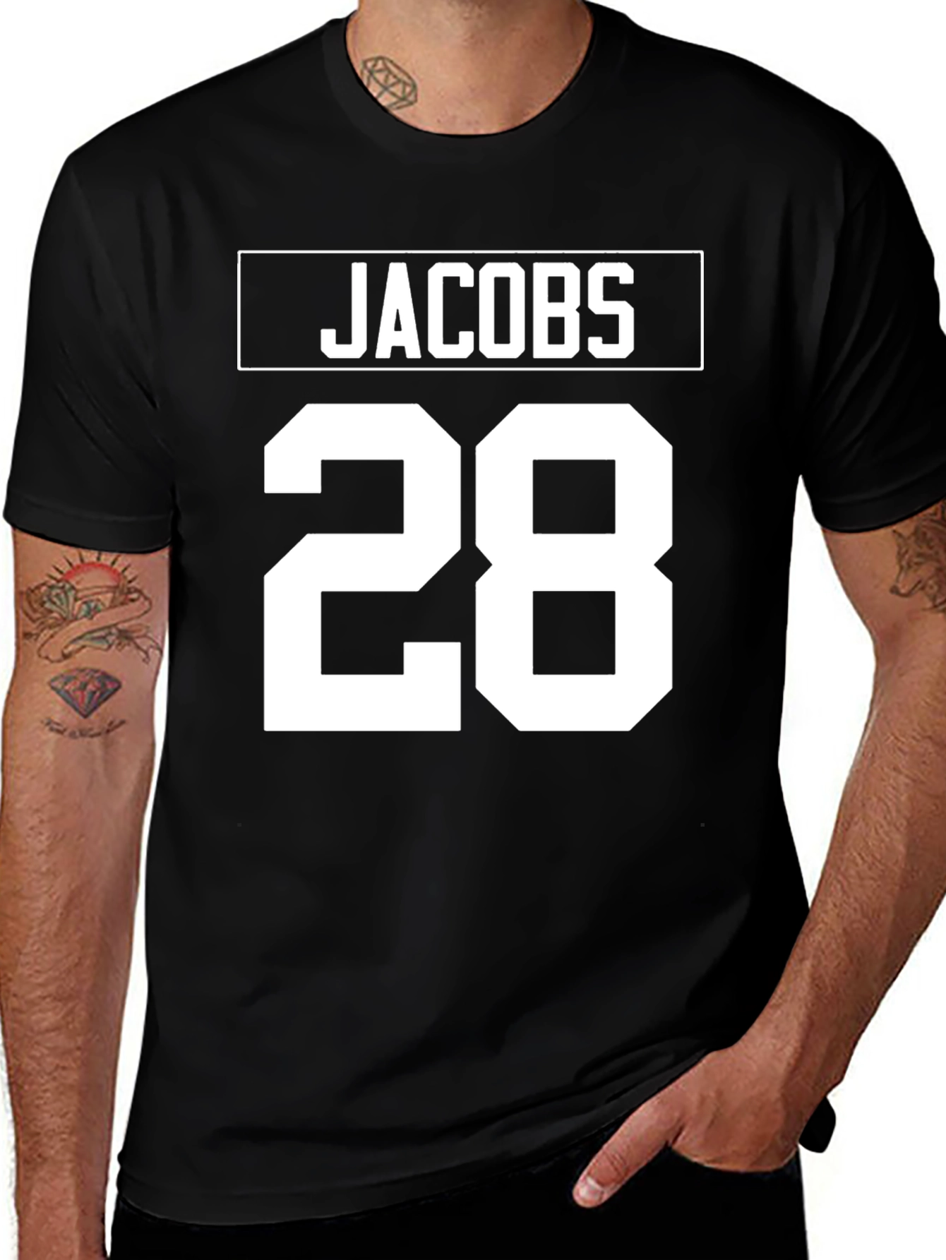 Jacobs 28 T-Shirt - Black Jersey Style Tee