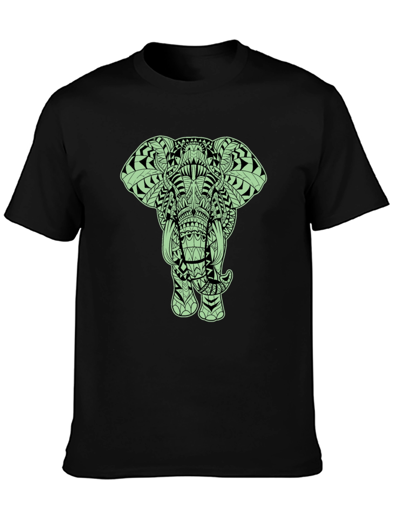Elephant Graphic Tee - Black Crew Neck
