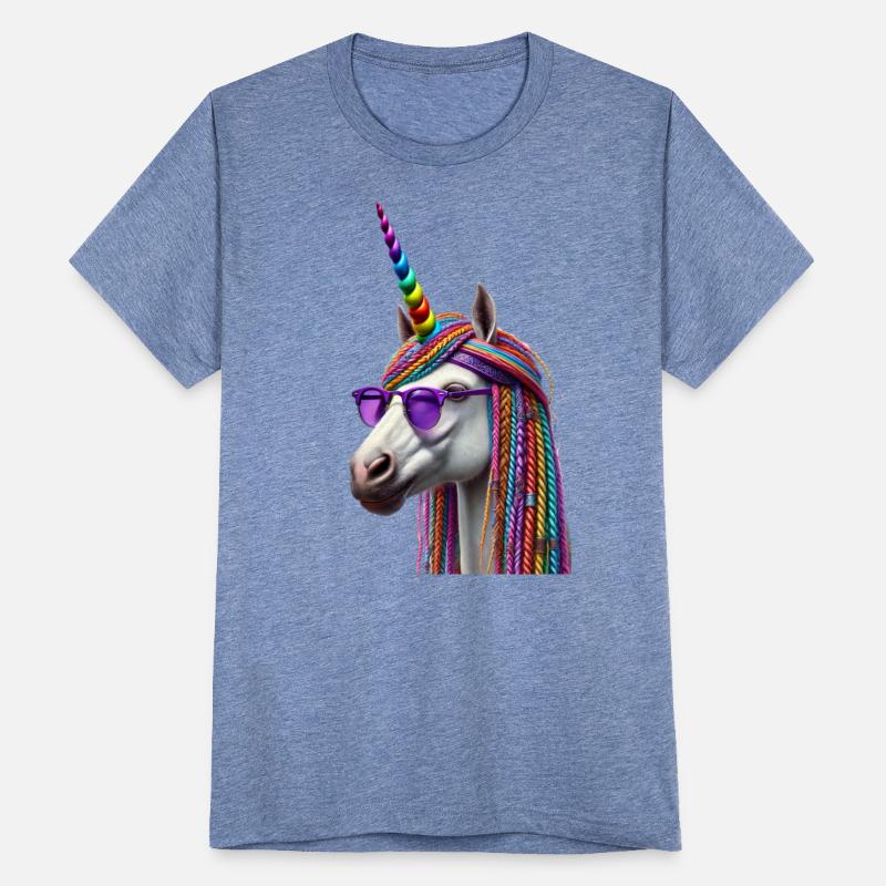 Rainbow Unicorn with Braids and Sunglasses Swag