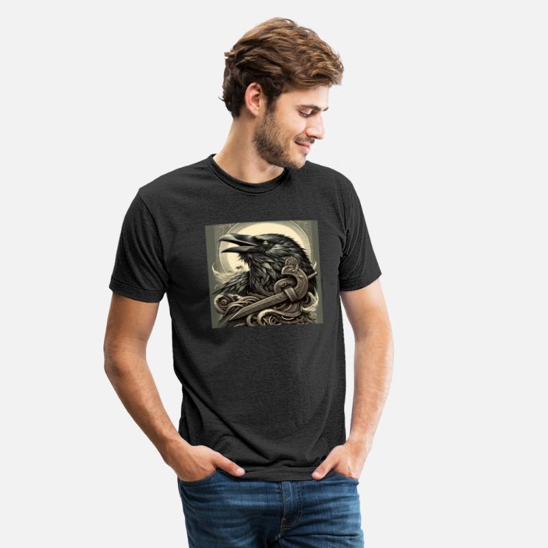 raven in the style of Odin