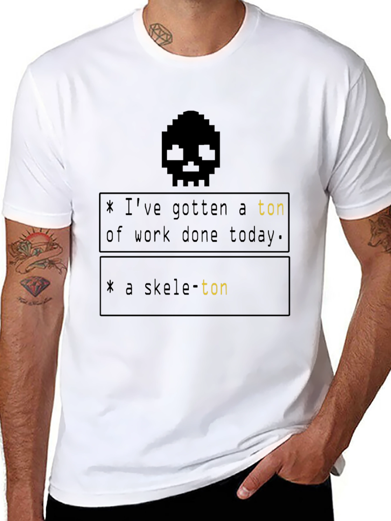 Humorous Skeleton Pun Graphic T-Shirt