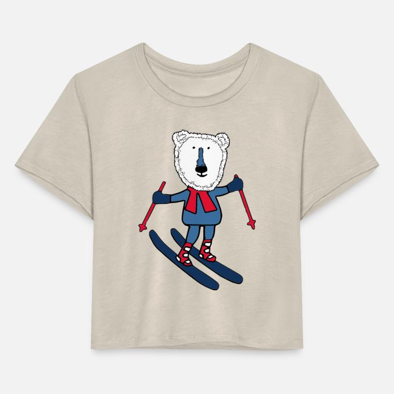 red scarf polar bear ski