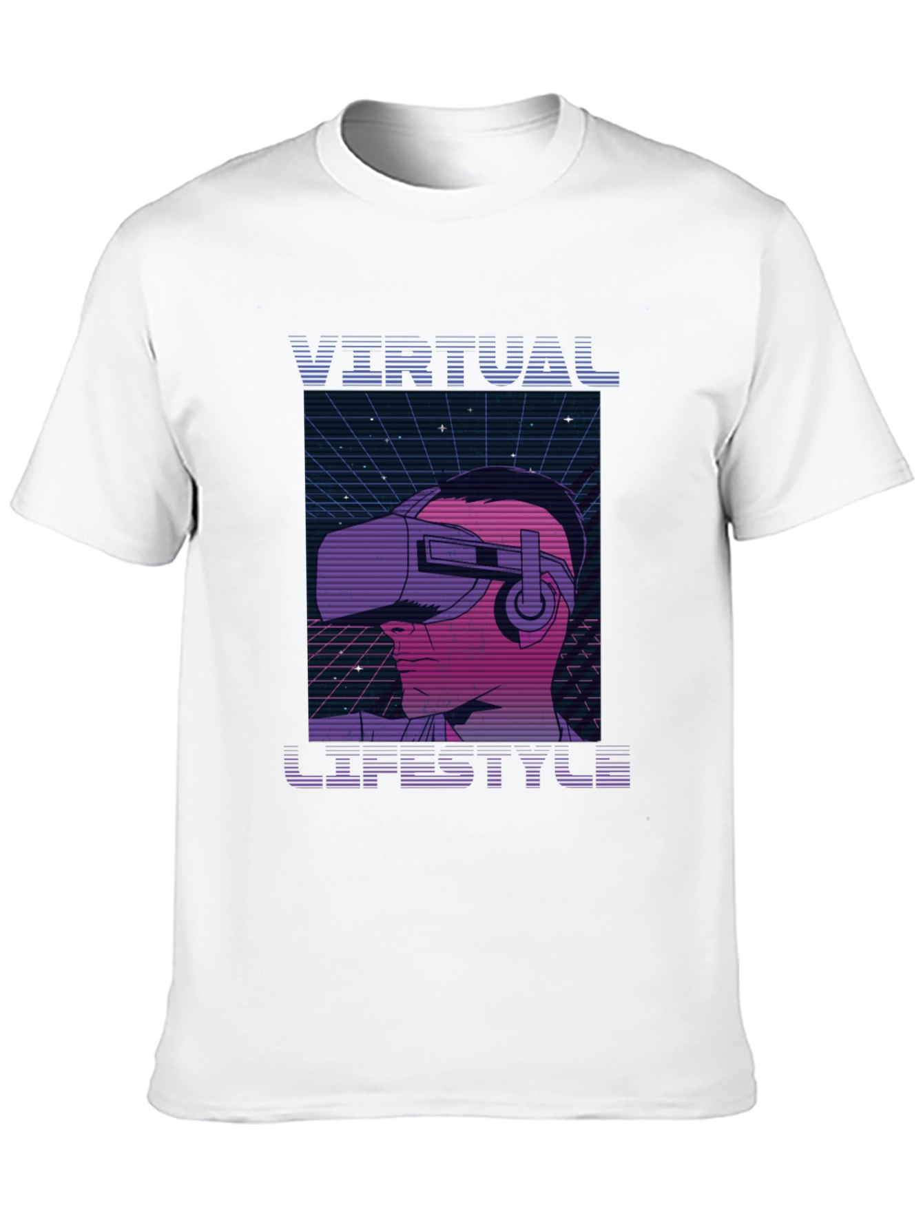 Virtual Lifestyle Black T-Shirt Retro VR Gaming