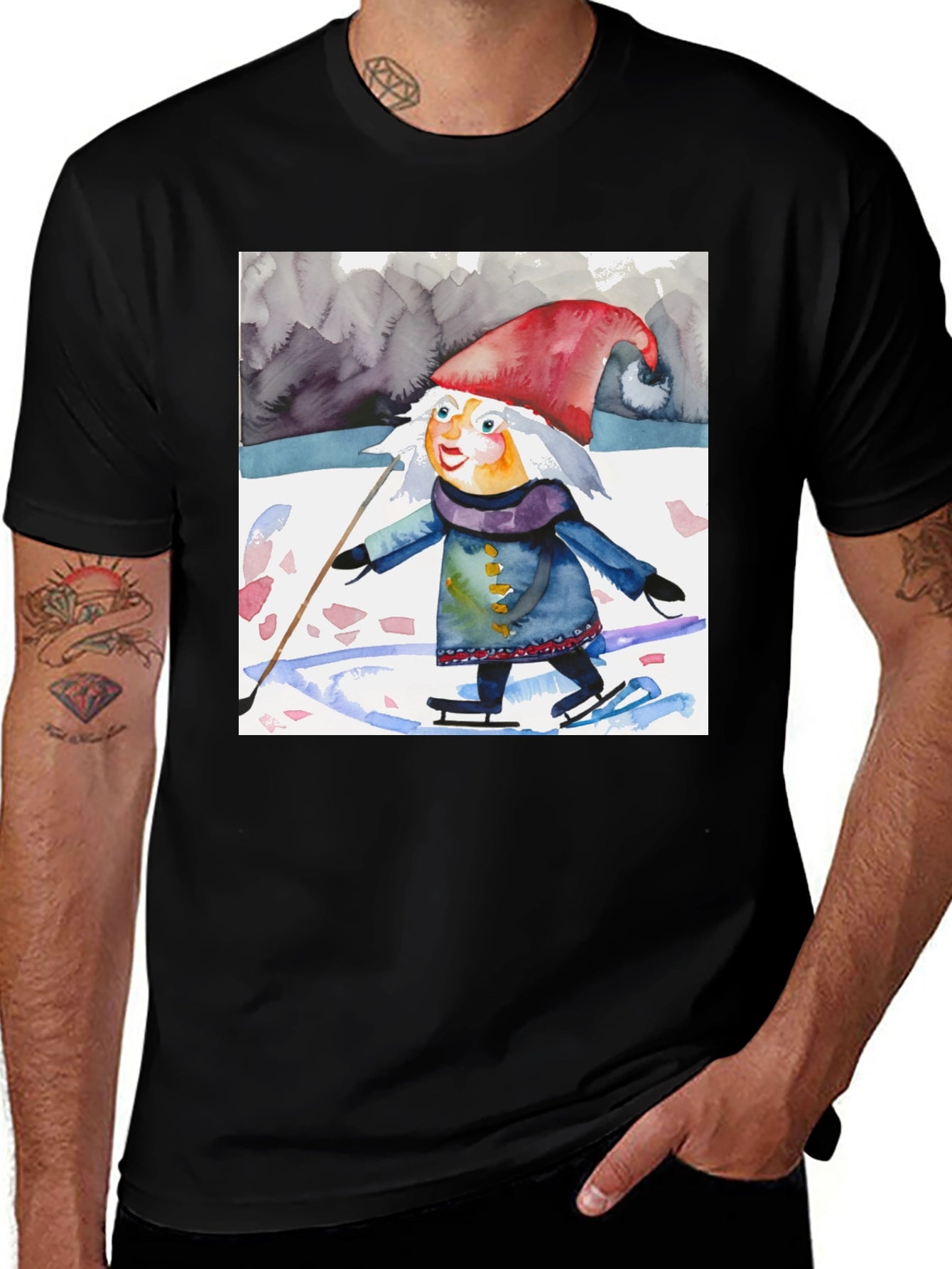 Whimsical Gnome on Ice T-Shirt