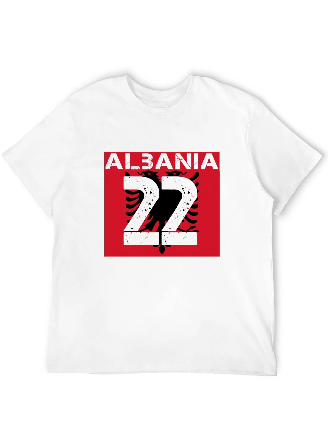 Albania Flag Graphic Tee - Black
