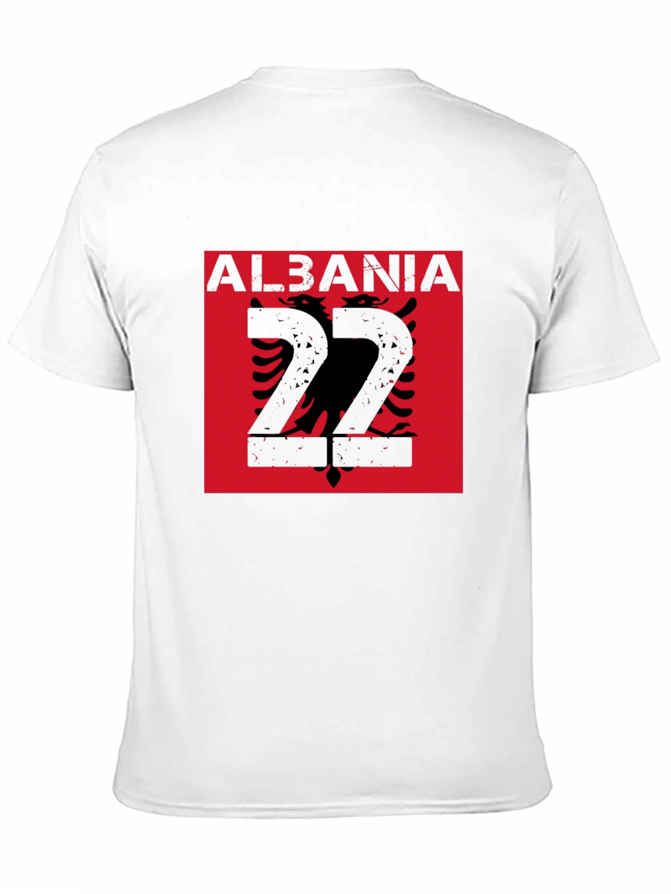 Albania Flag Graphic Tee - Black