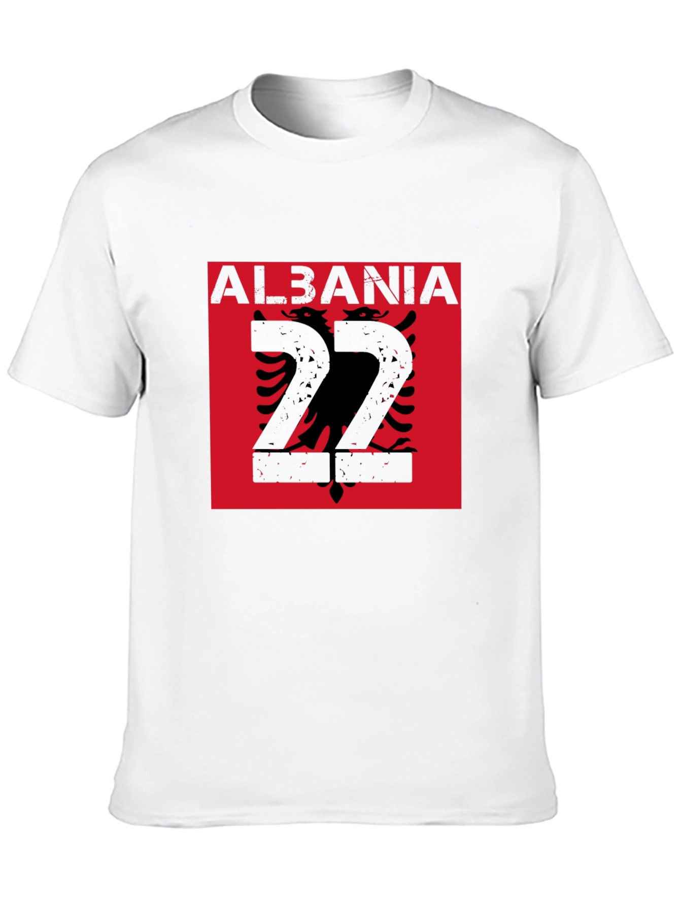 Albania Flag Graphic Tee - Black