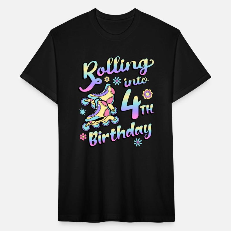 Rolling Into 4th Birthday Roller Skater Inline
