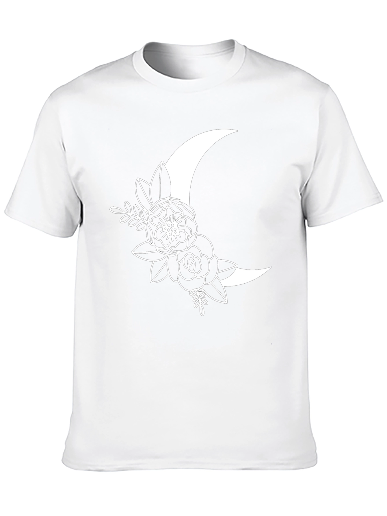 Floral Moon Graphic Tee - Stylish & Unique