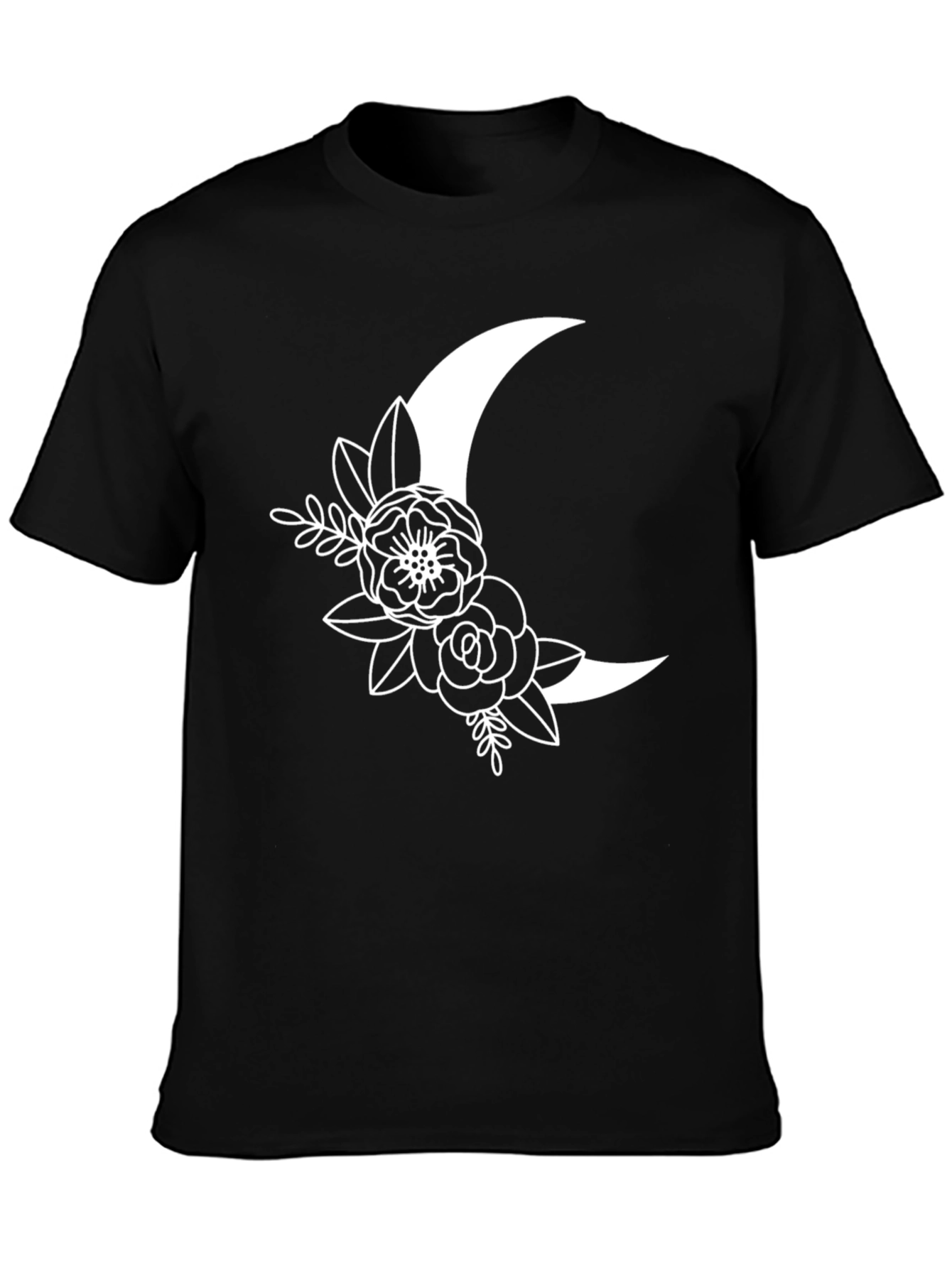 Floral Moon Graphic Tee - Stylish & Unique