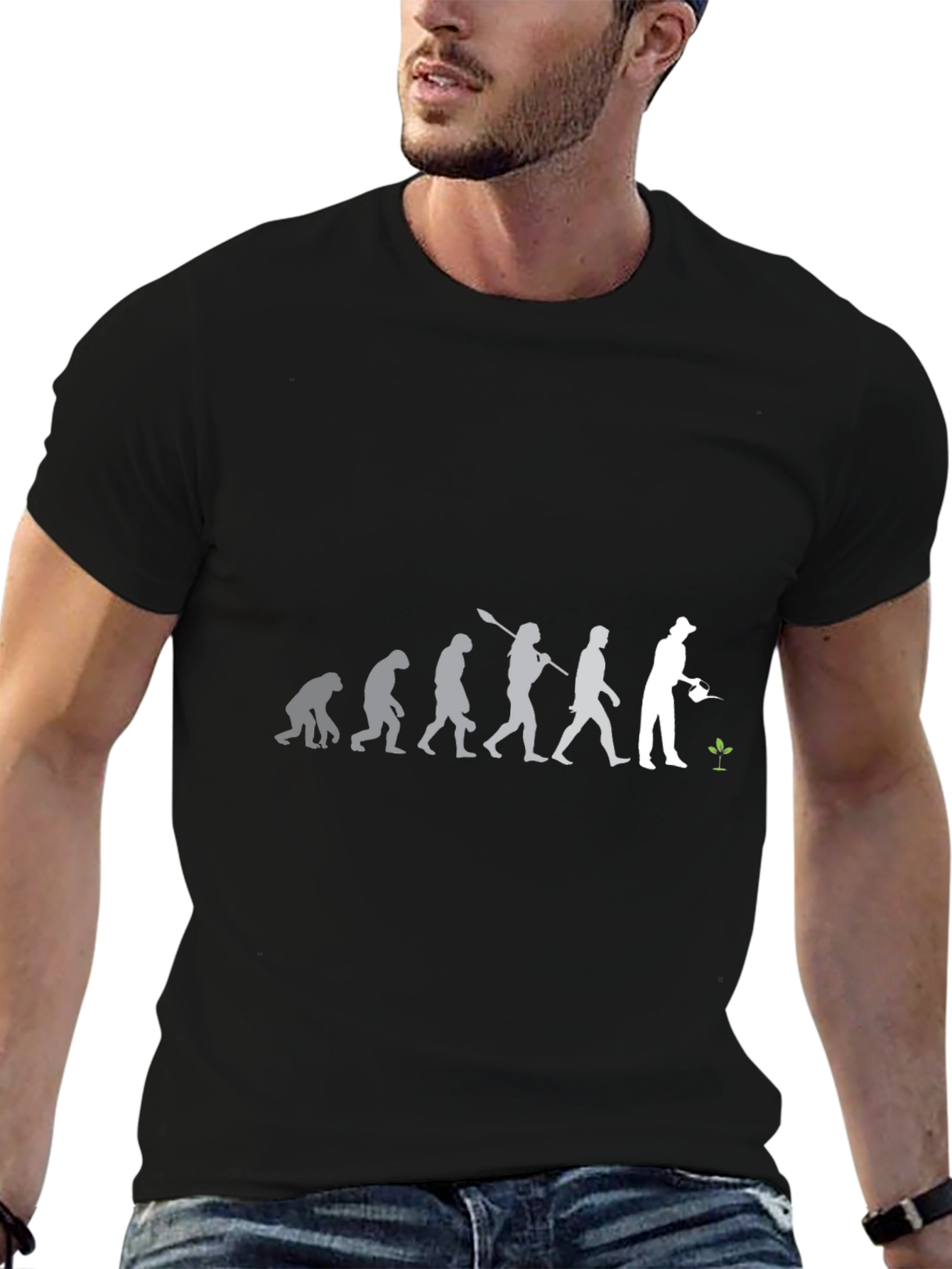 Evolution of Gardener T-Shirt - Black Cotton Blend
