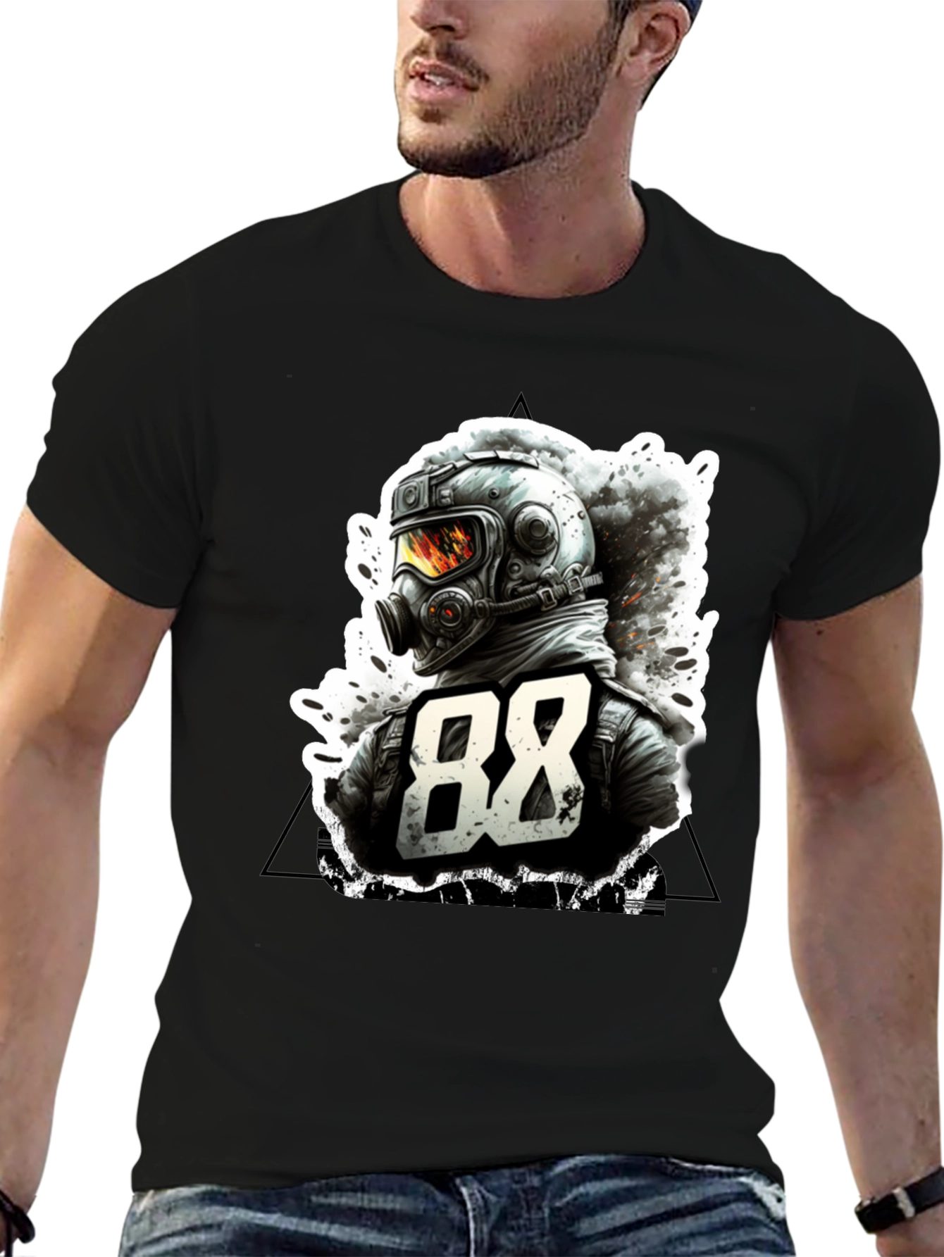Graphic Tee - 88 Design Black T-Shirt