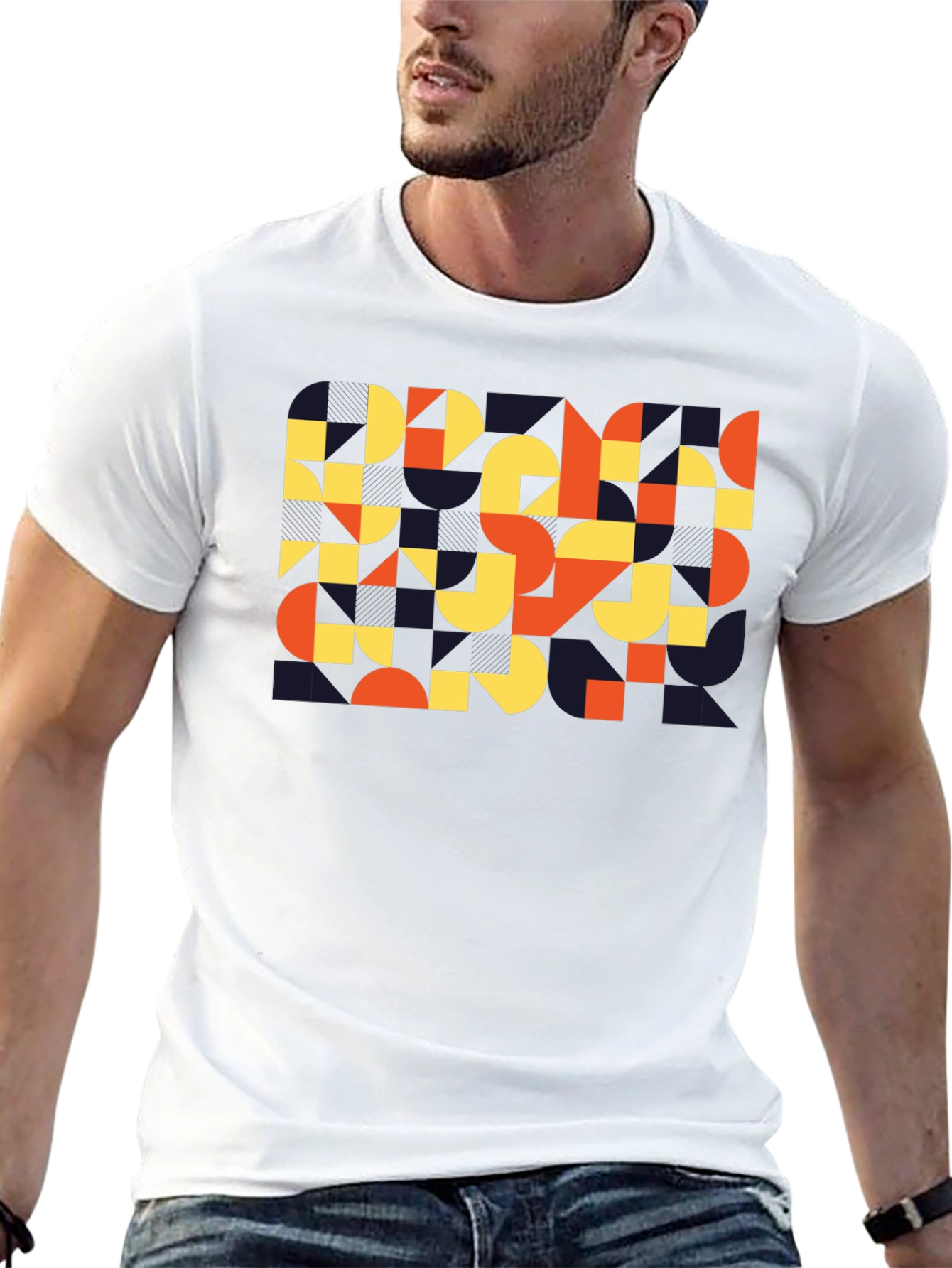 Abstract Geometric Black T-Shirt