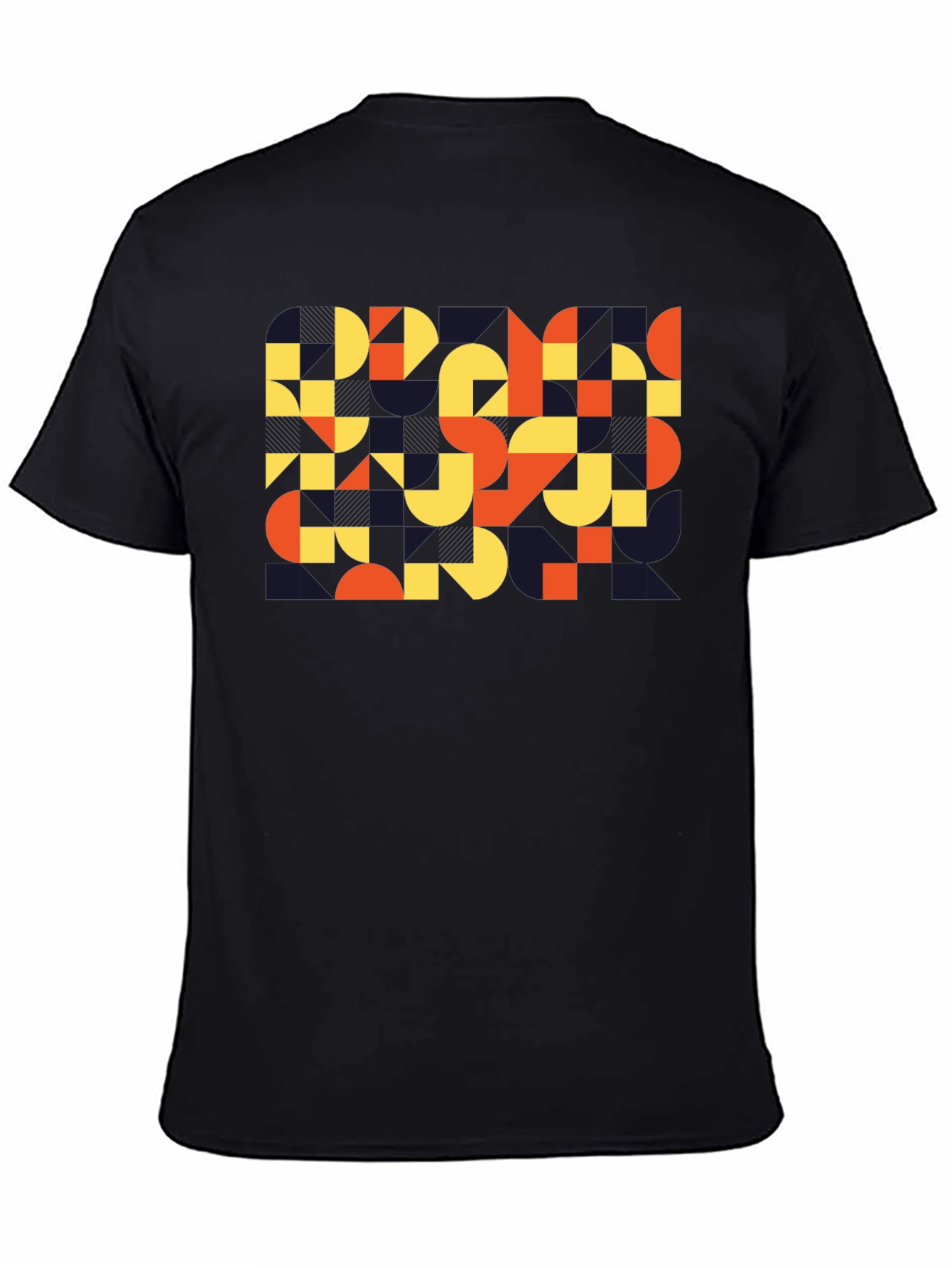 Abstract Geometric Black T-Shirt