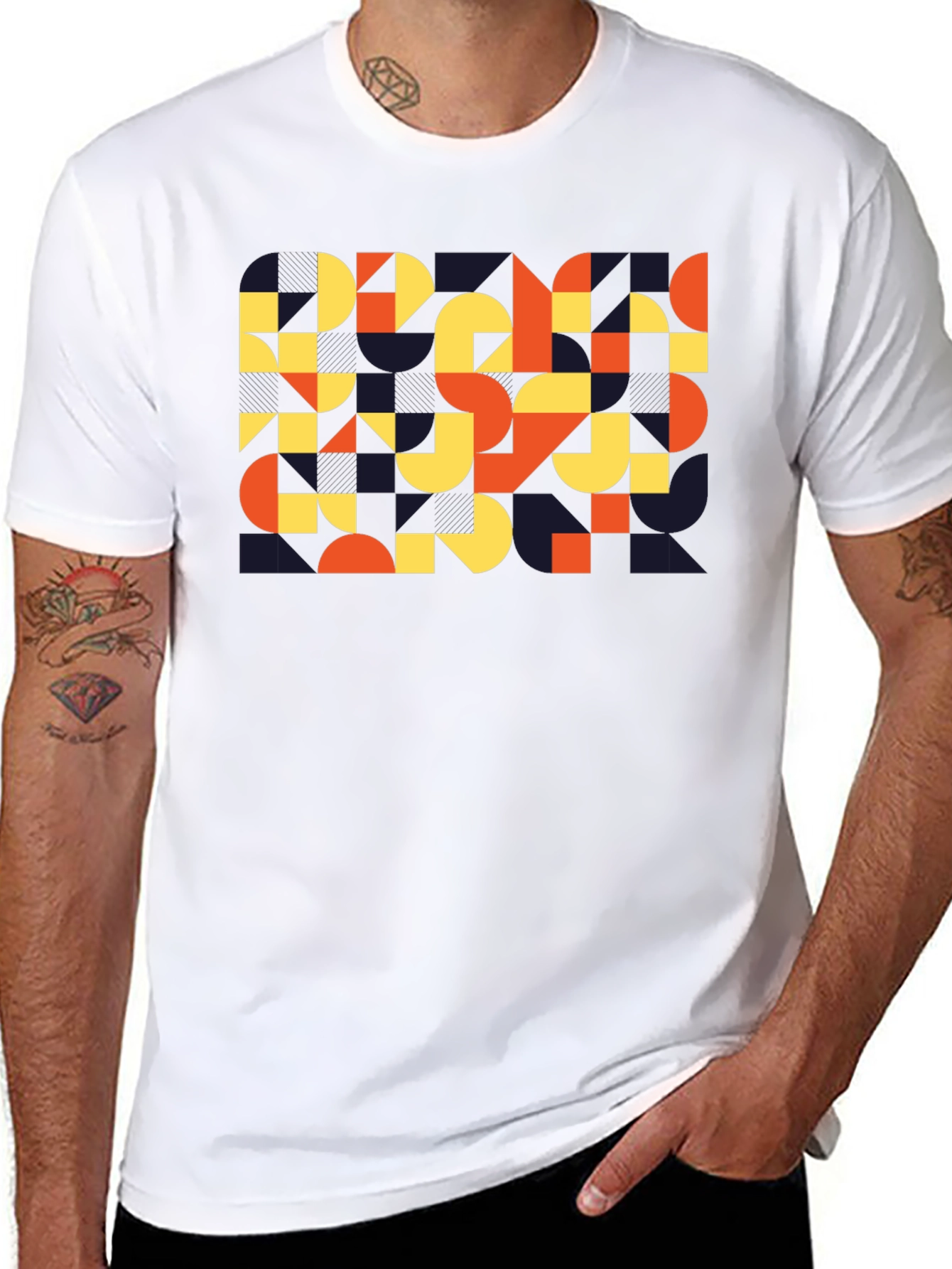 Abstract Geometric Black T-Shirt