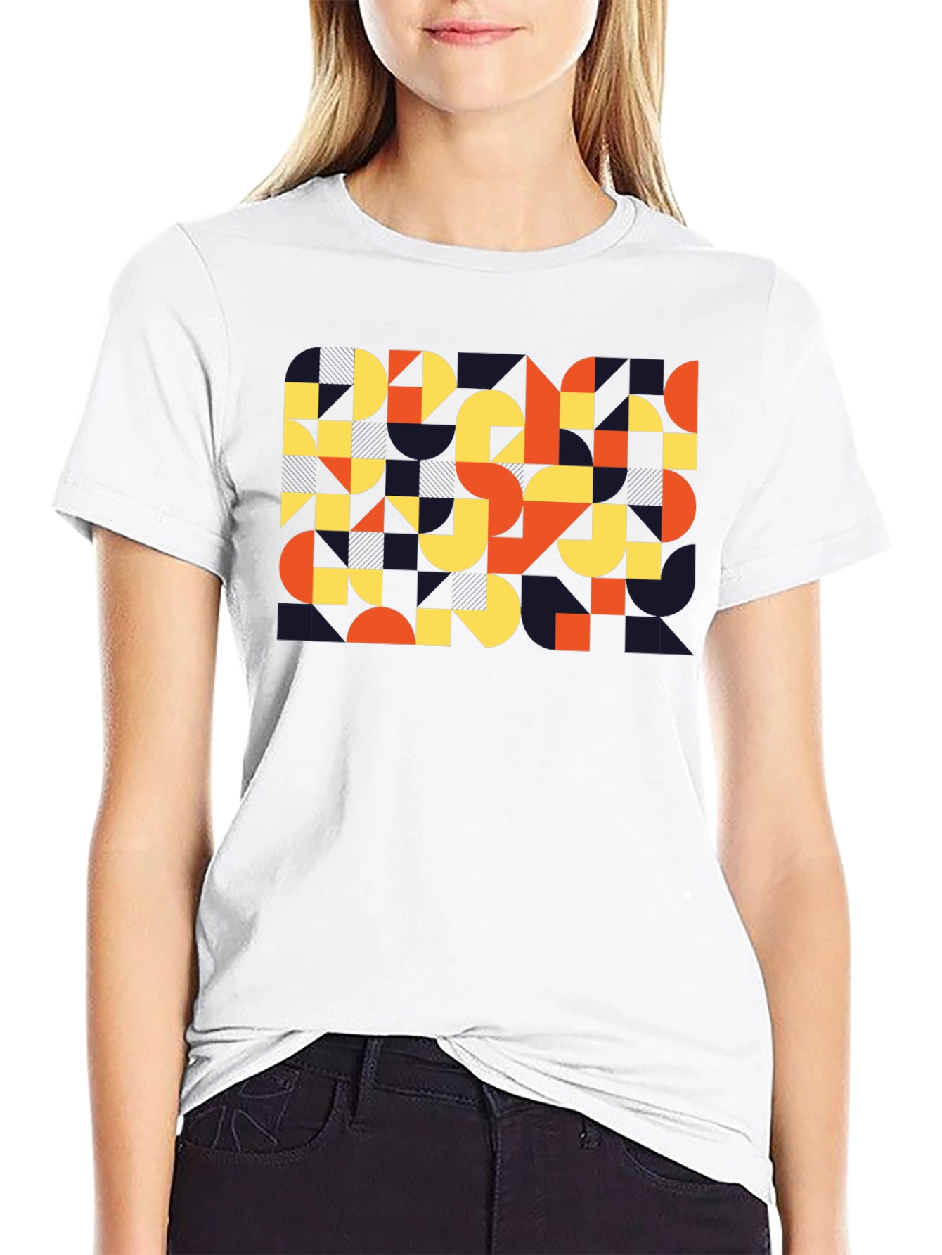 Abstract Geometric Black T-Shirt