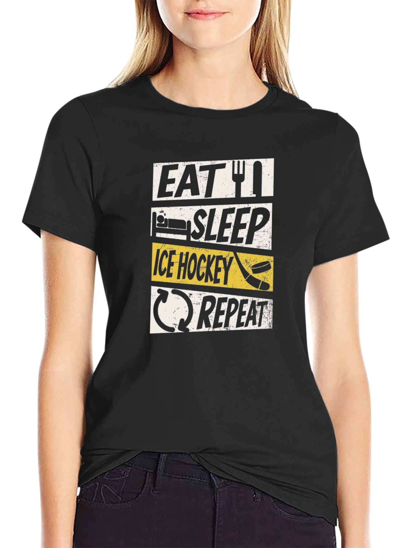 Eat Sleep Ice Hockey Repeat T-Shirt