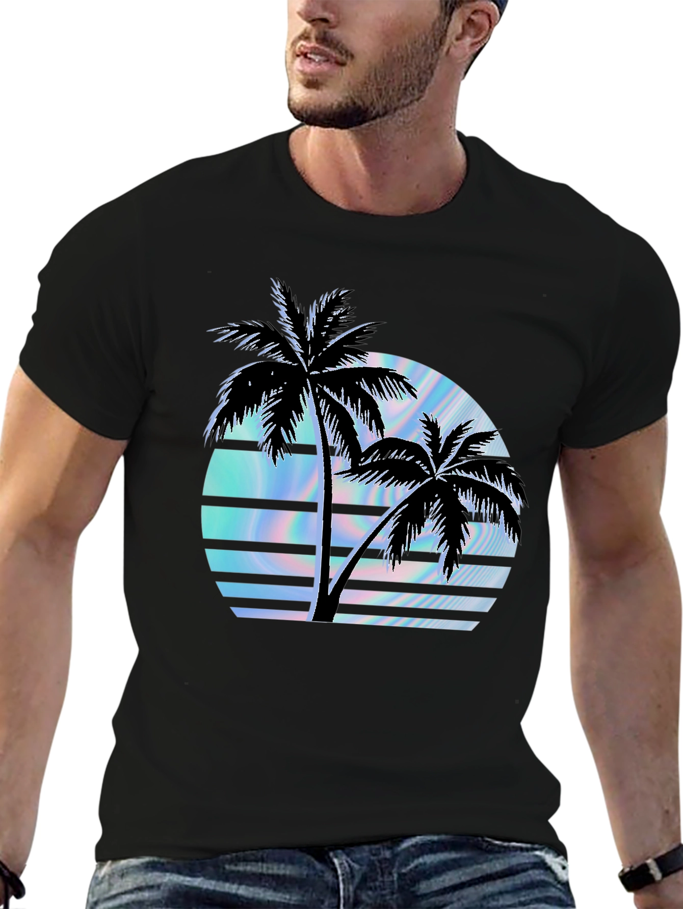 Retro Palm Sunset Graphic Tee