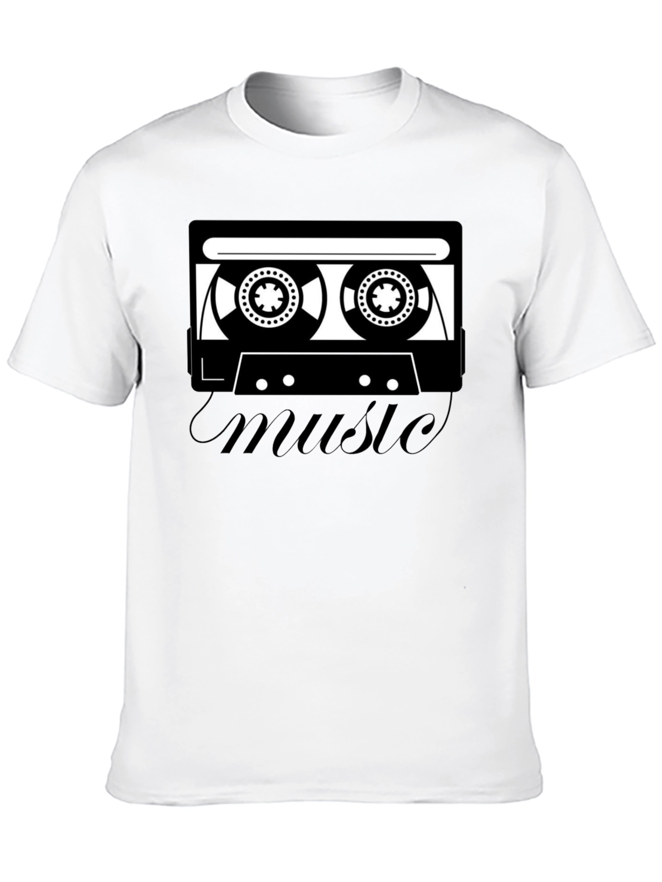 Retro Music Cassette T-Shirt - Black