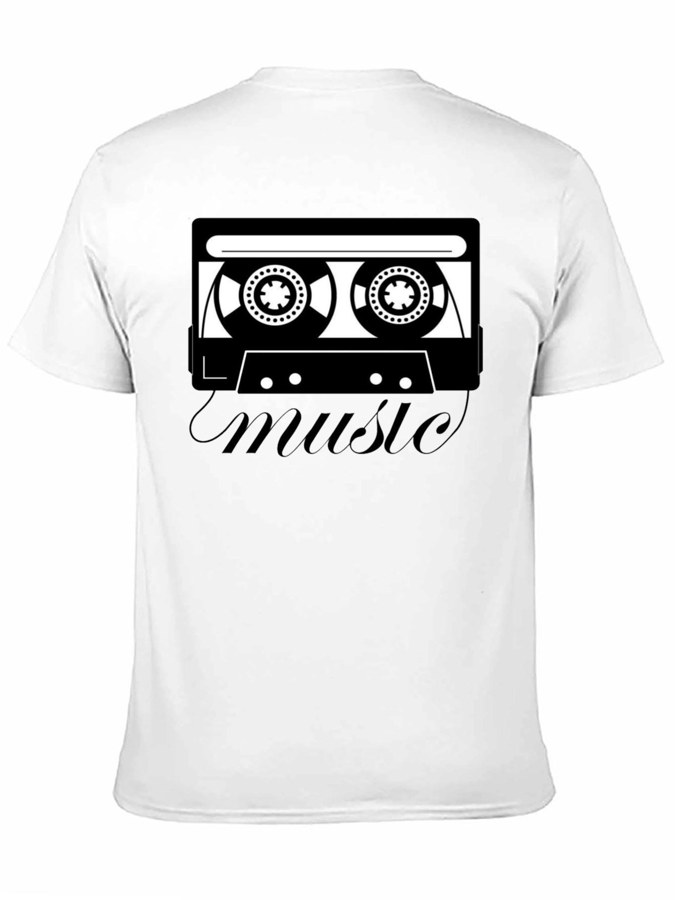 Retro Music Cassette T-Shirt - Black