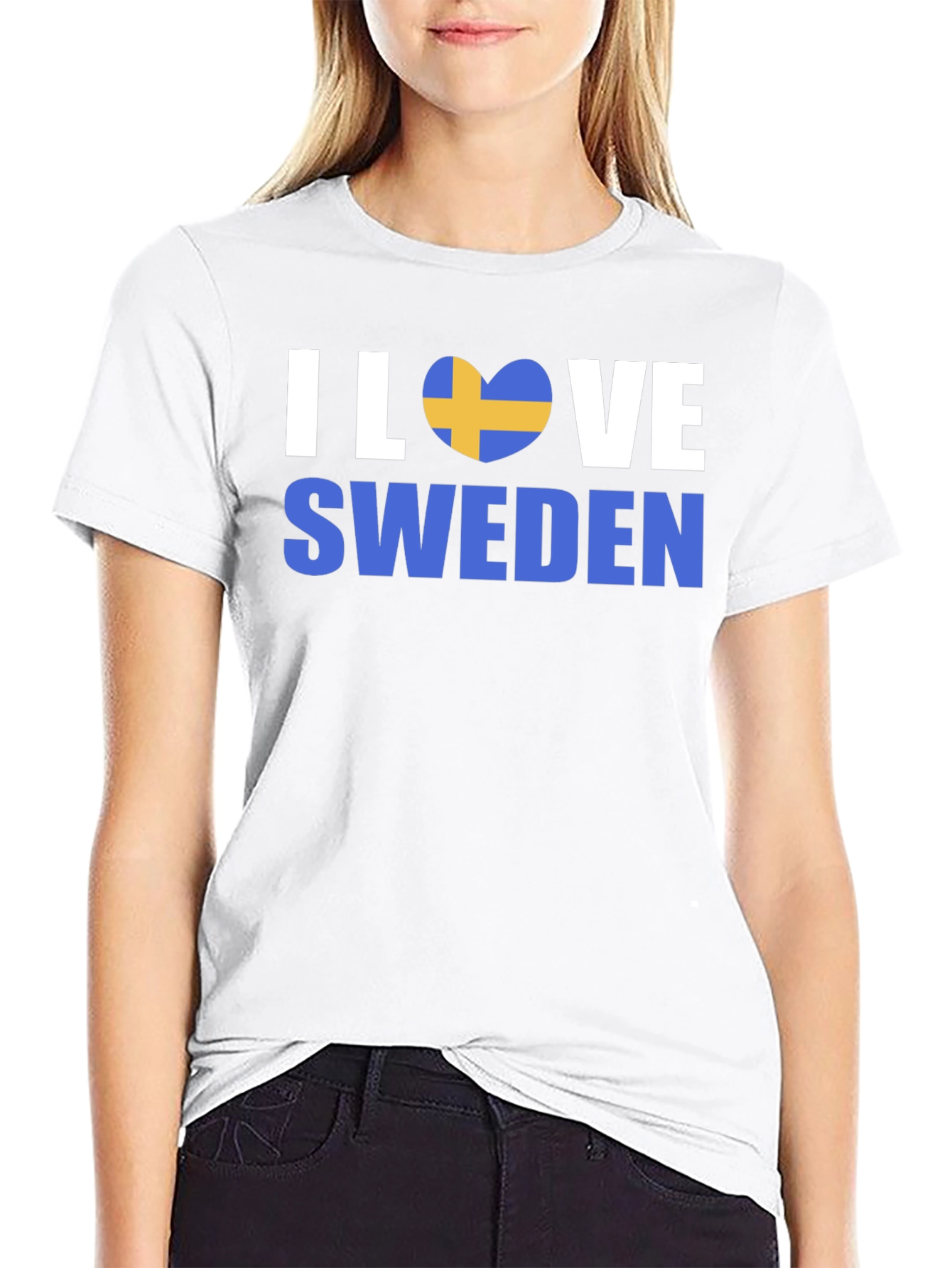 I Love Sweden T-Shirt: Patriotic Flag Heart Graphic Tee
