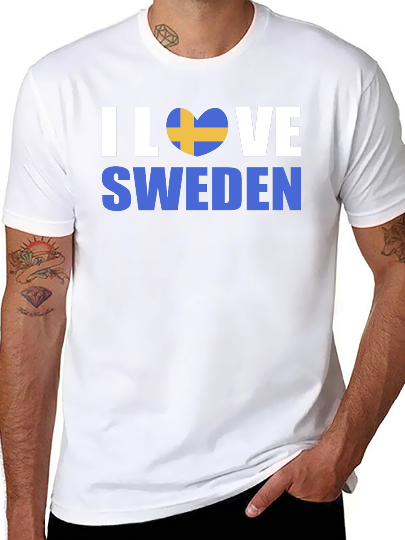 I Love Sweden T-Shirt: Patriotic Flag Heart Graphic Tee
