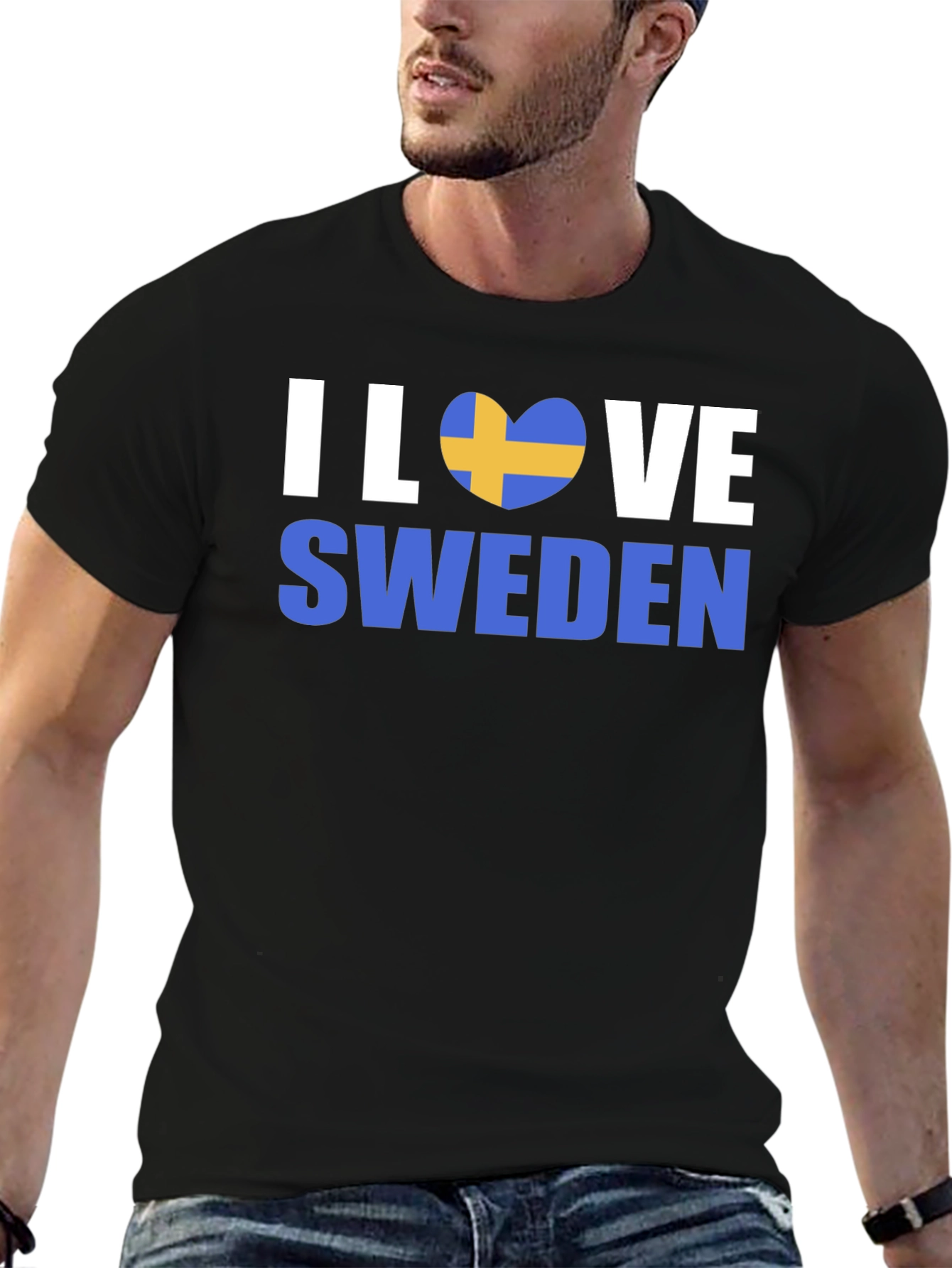 I Love Sweden T-Shirt: Patriotic Flag Heart Graphic Tee