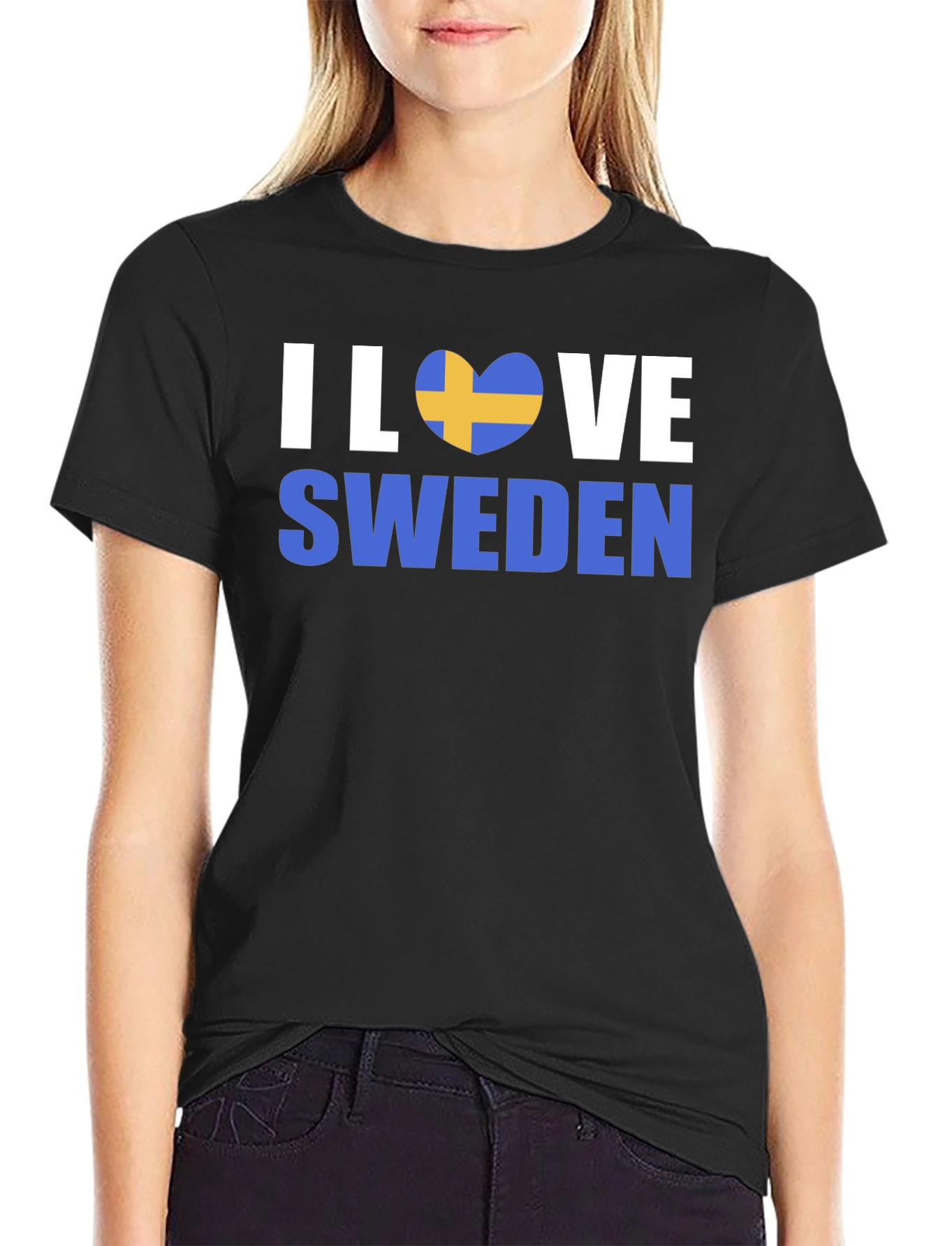 I Love Sweden T-Shirt: Patriotic Flag Heart Graphic Tee