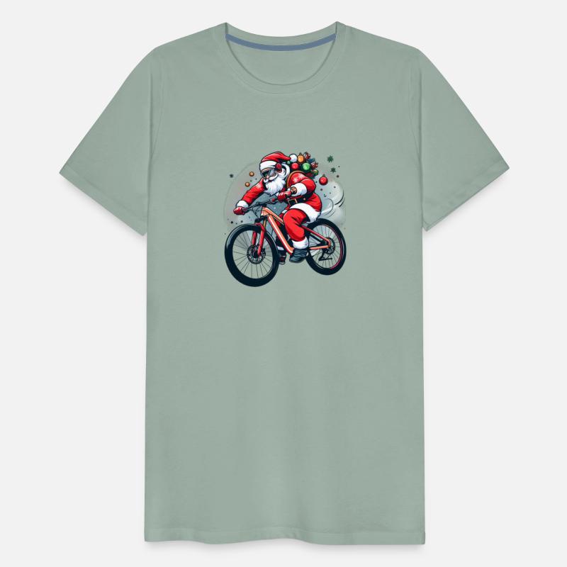 Santa Spreading Cheer on a Festive Bike