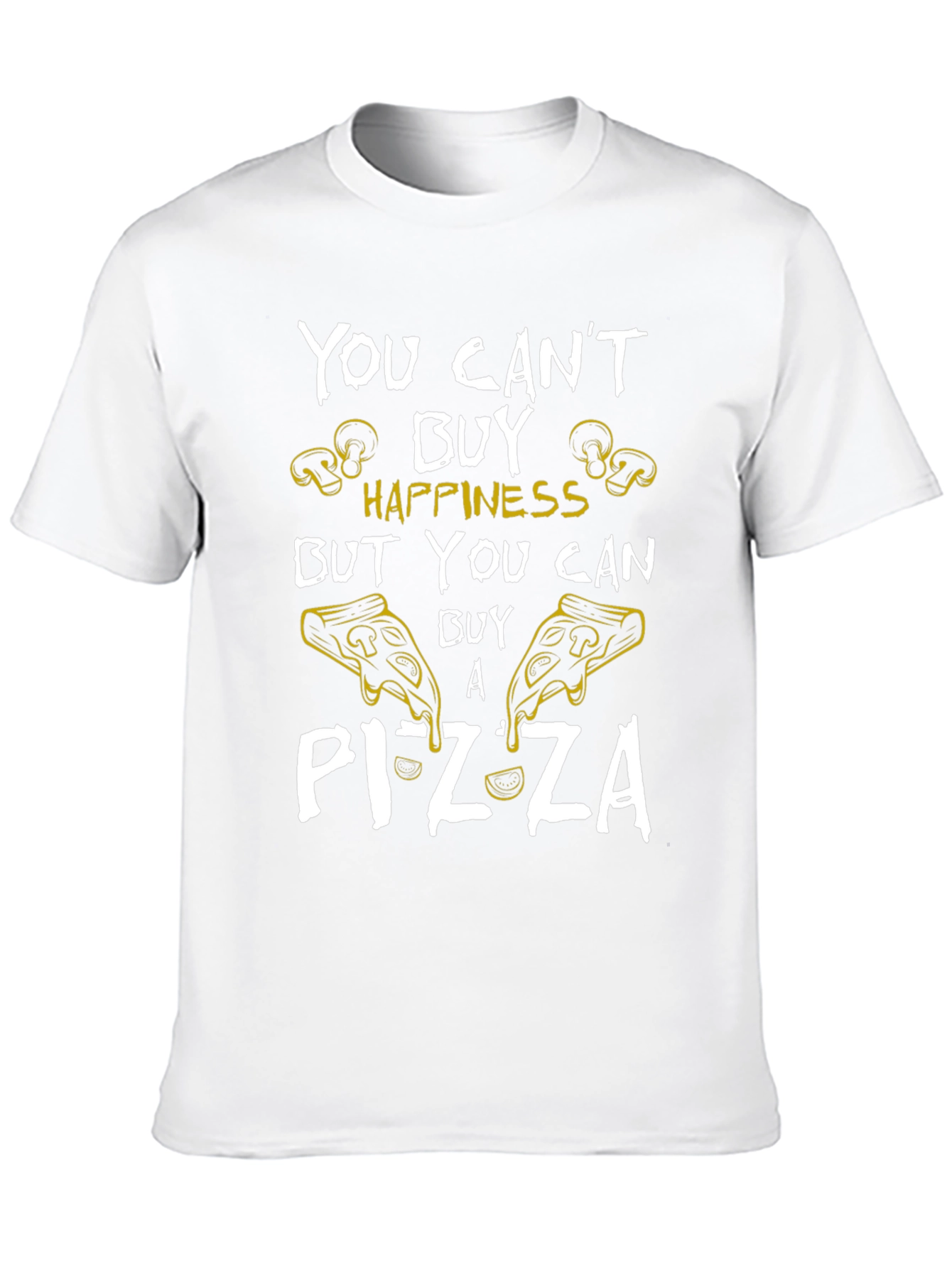 Pizza Happiness Graphic T-Shirt - Unisex Black Tee