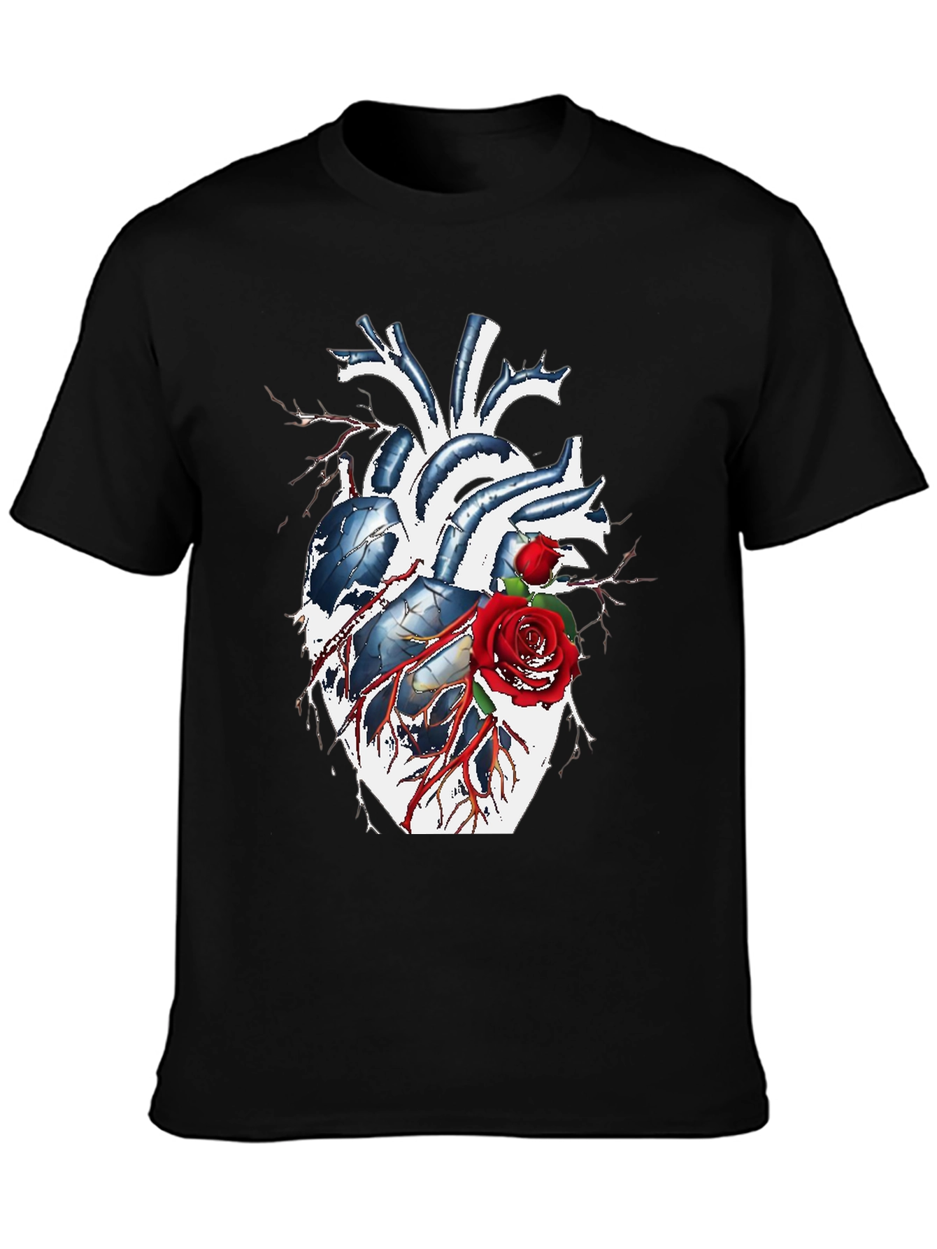 Anatomical Heart & Rose Graphic Tee