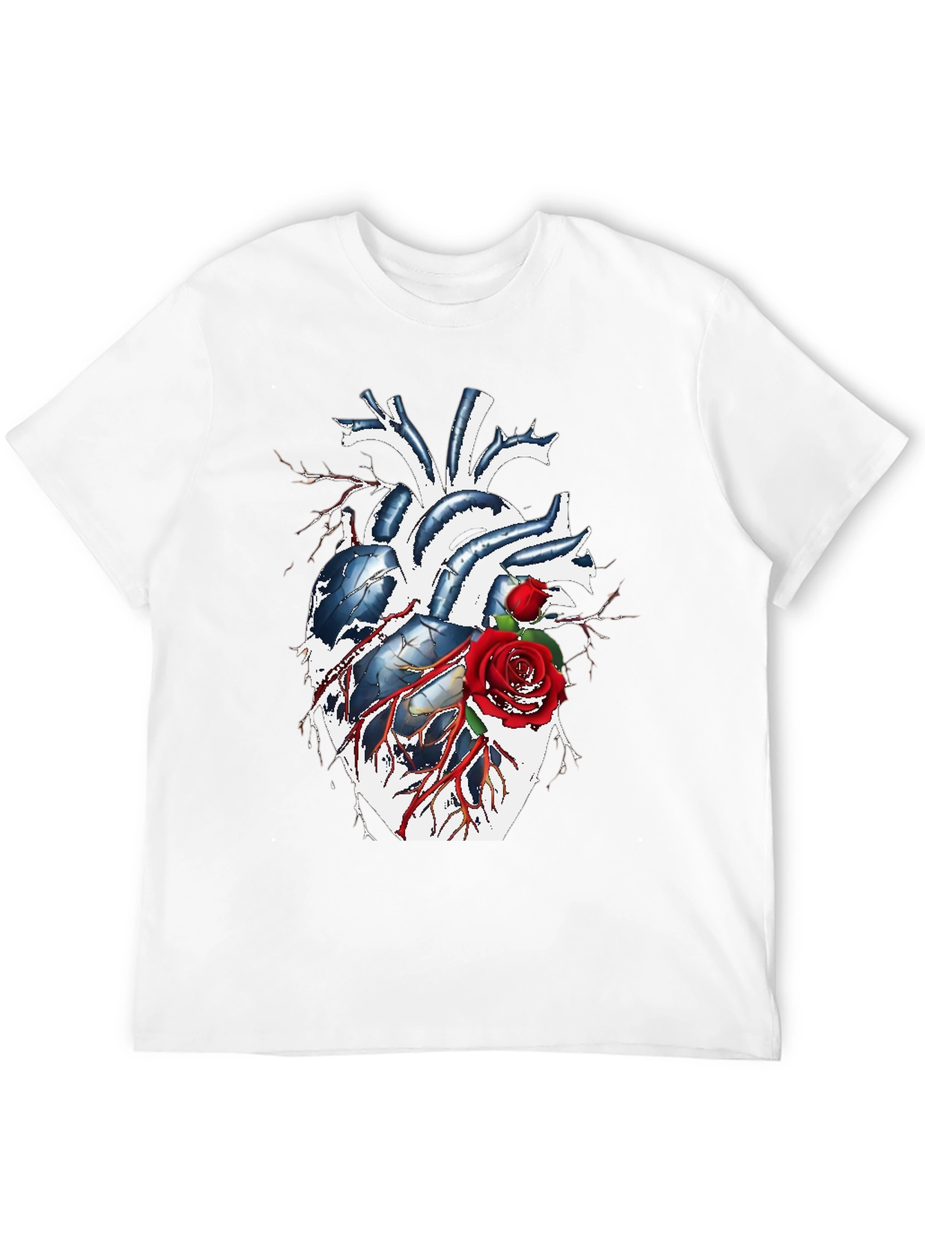 Anatomical Heart & Rose Graphic Tee