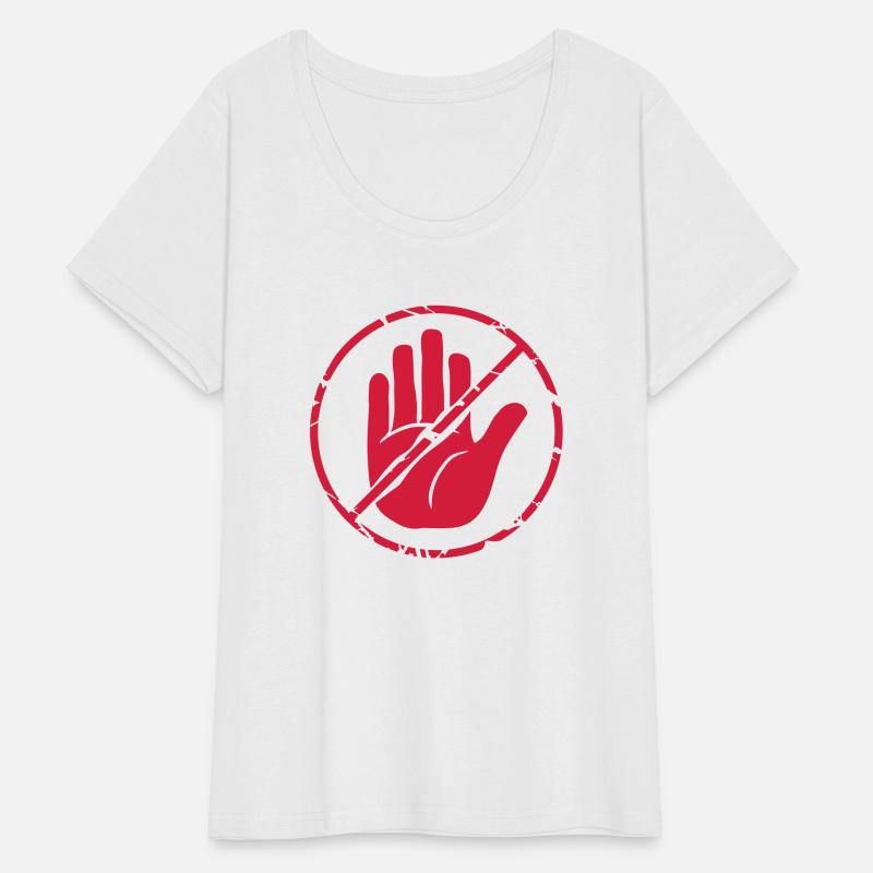 sign stop hand crossed