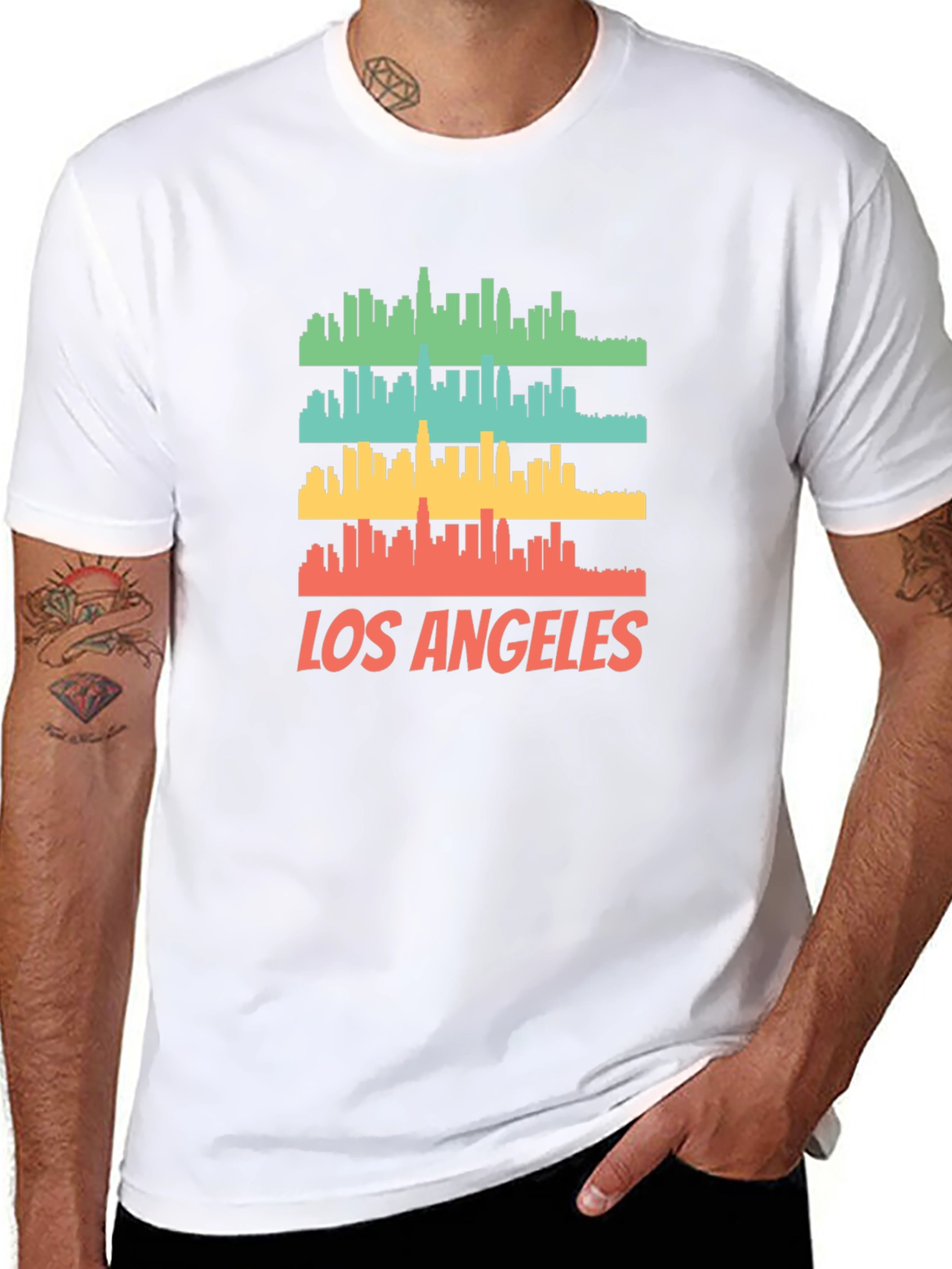 Los Angeles Skyline Graphic Print T-Shirt