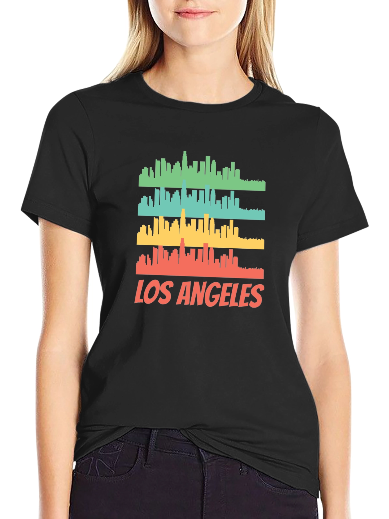 Los Angeles Skyline Graphic Print T-Shirt
